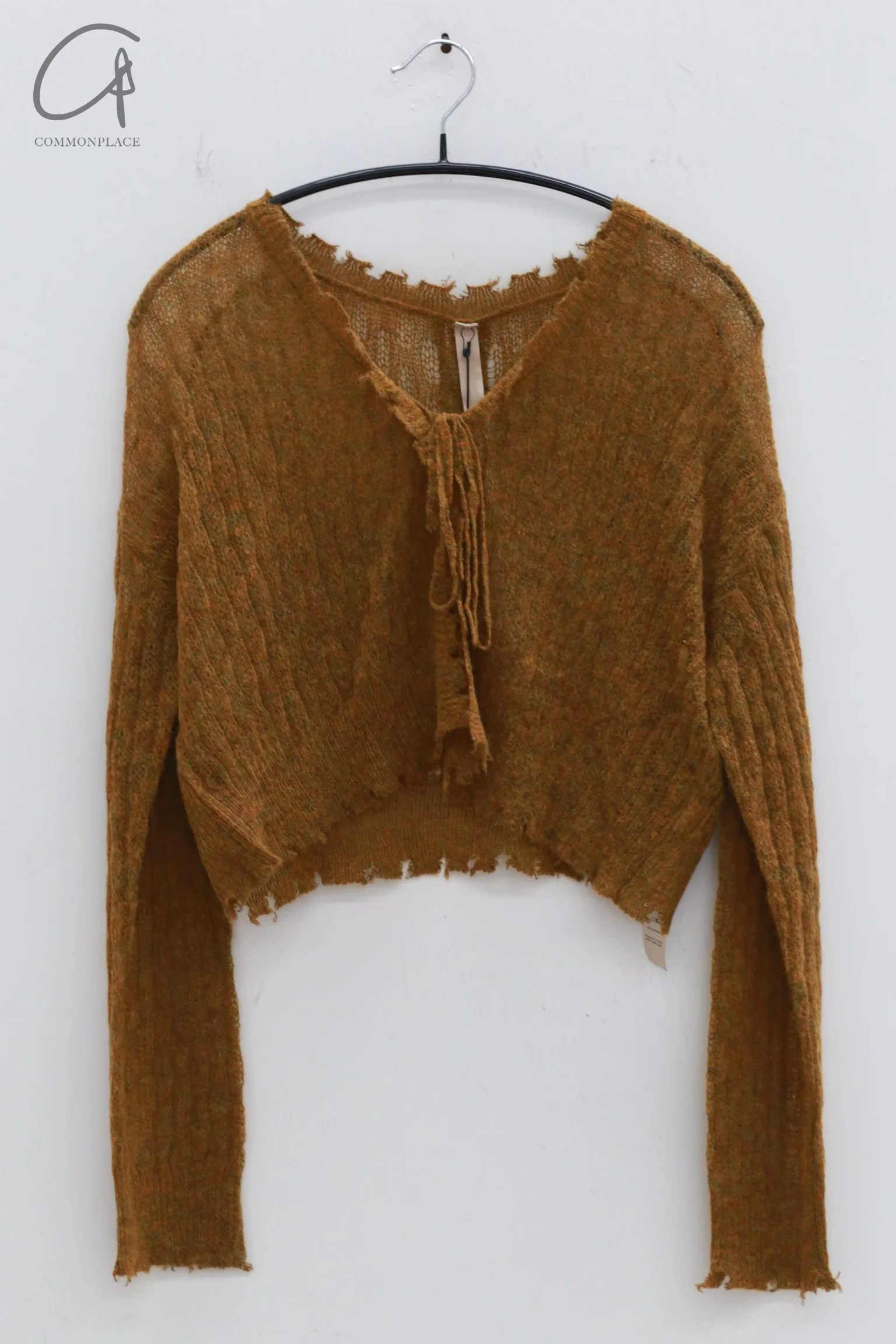 OUDE WAAG 24 Autumn and Winter Thin Wool Knit Cardigan OW-OW-24AW-KT03-HUANGLV Yellow Green - Image 3