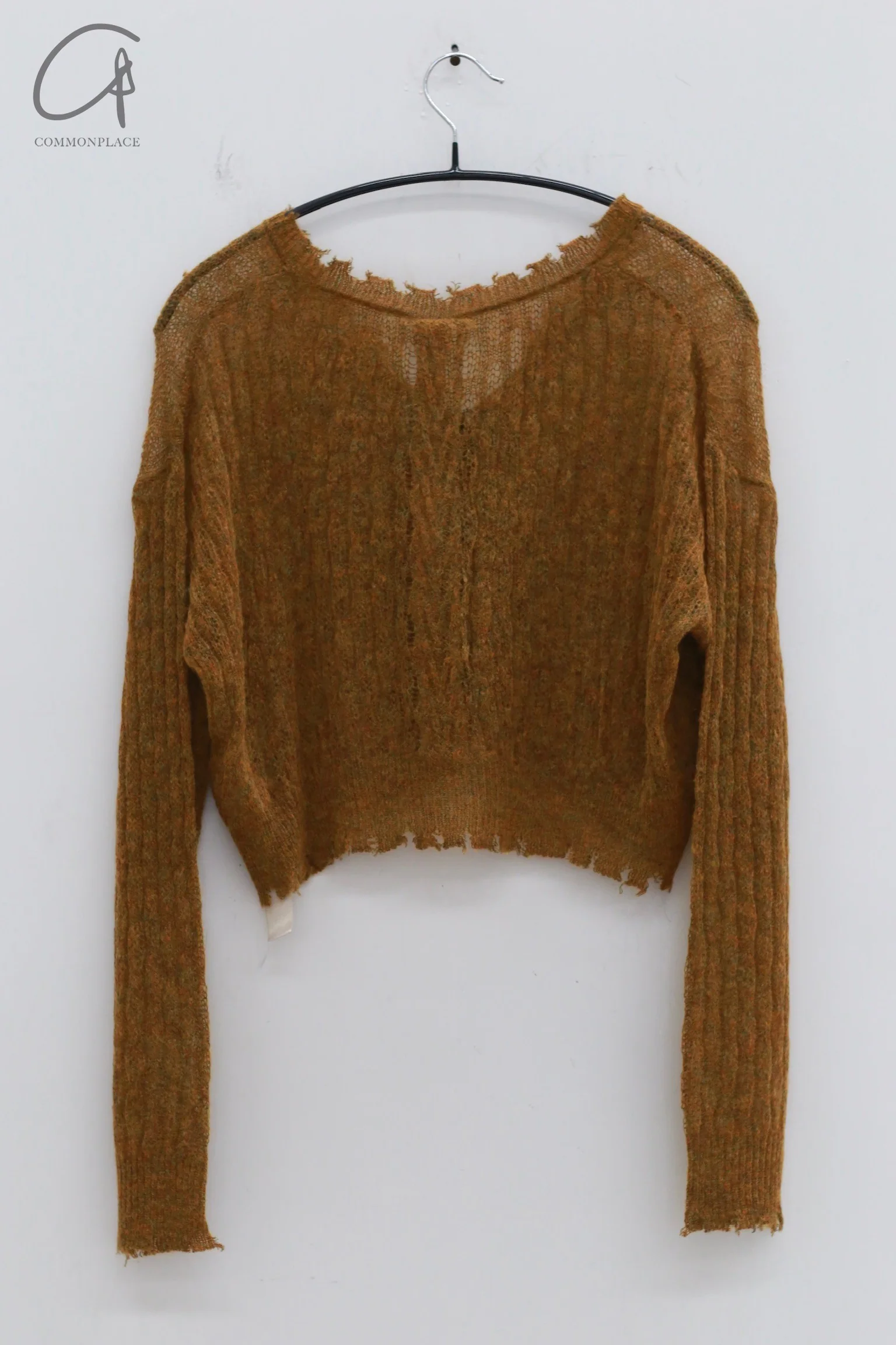 OUDE WAAG 24 Autumn and Winter Thin Wool Knit Cardigan OW-OW-24AW-KT03-HUANGLV Yellow Green - Image 6