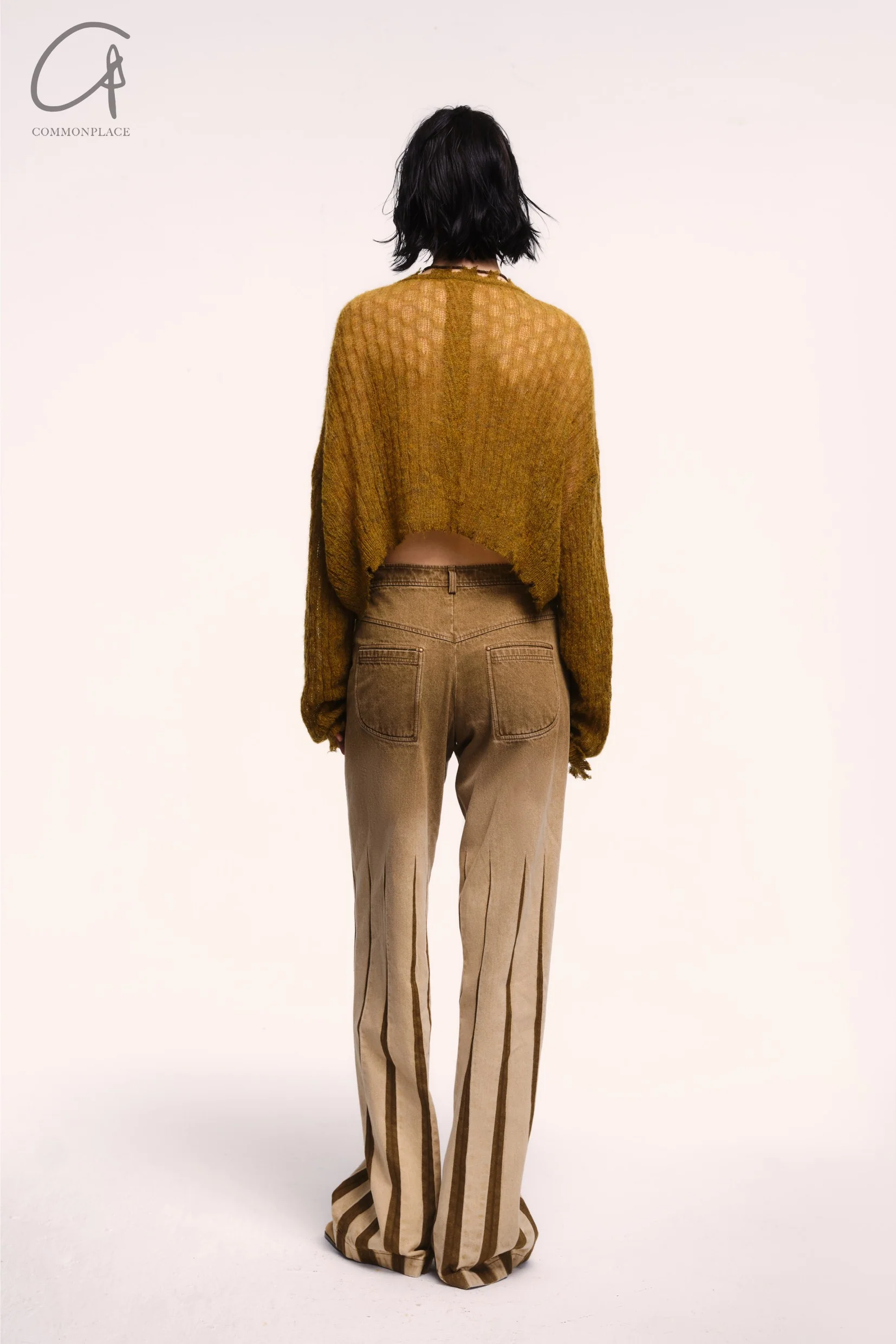 OUDE WAAG 24 Autumn and Winter Thin Wool Knit Cardigan OW-OW-24AW-KT03-HUANGLV Yellow Green - Image 9