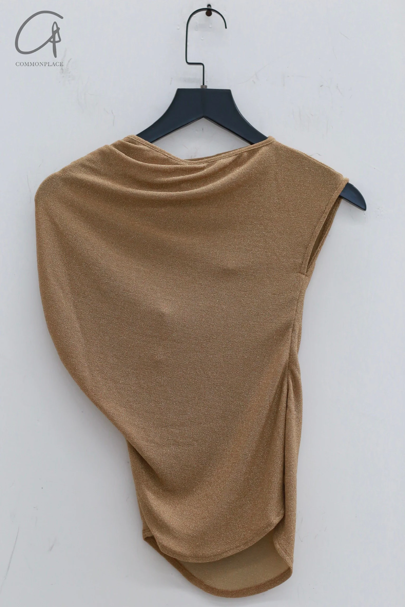 OUDE WAAG 24 autumn and winter velvet pleated top OW-OW-24AW-TP09-JIN gold - Image 9