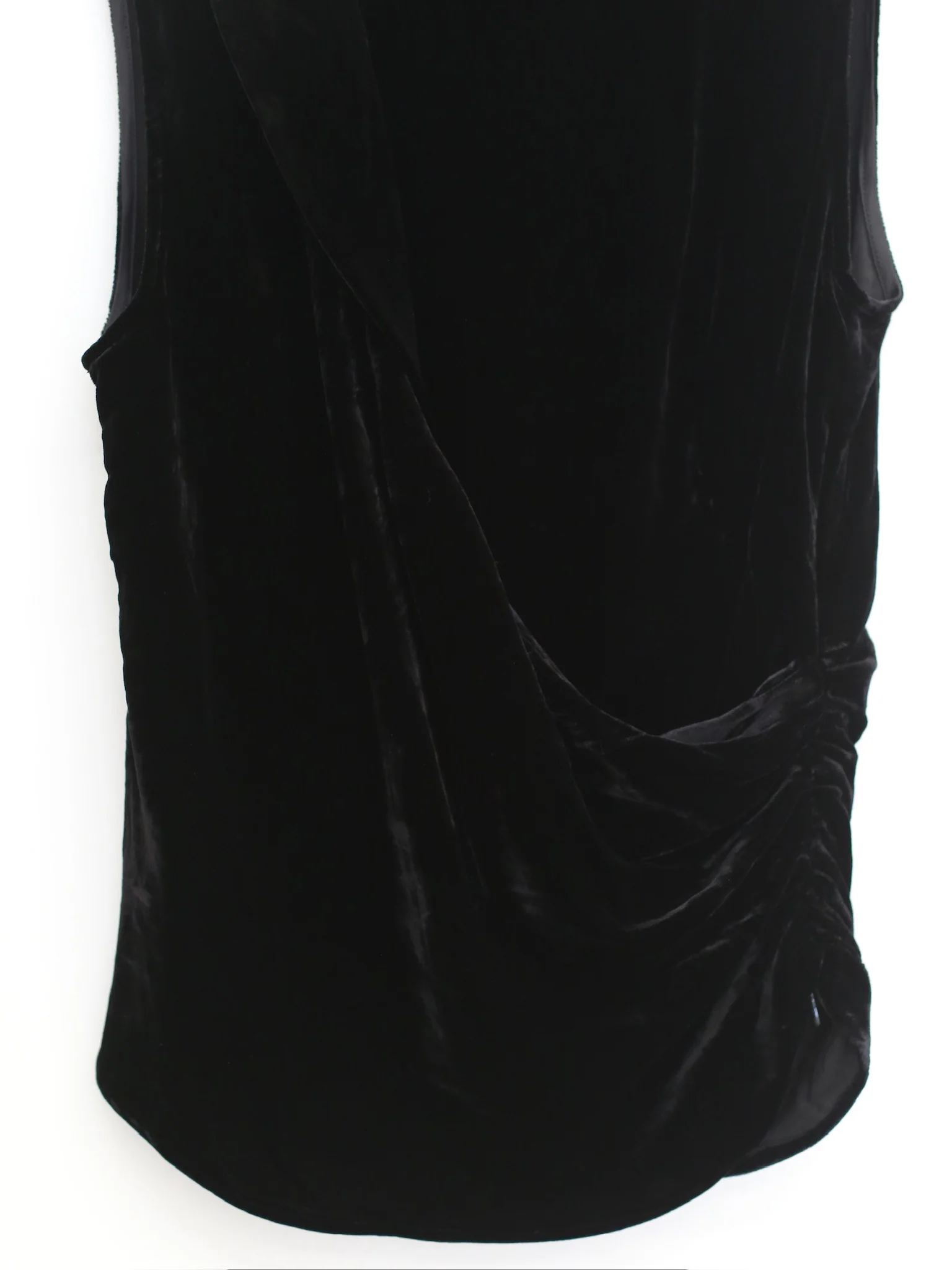 OUDE WAAG 25 autumn and winter halter neck draped velvet vest OW-OW-25AW-TP13-HEI black - Image 8