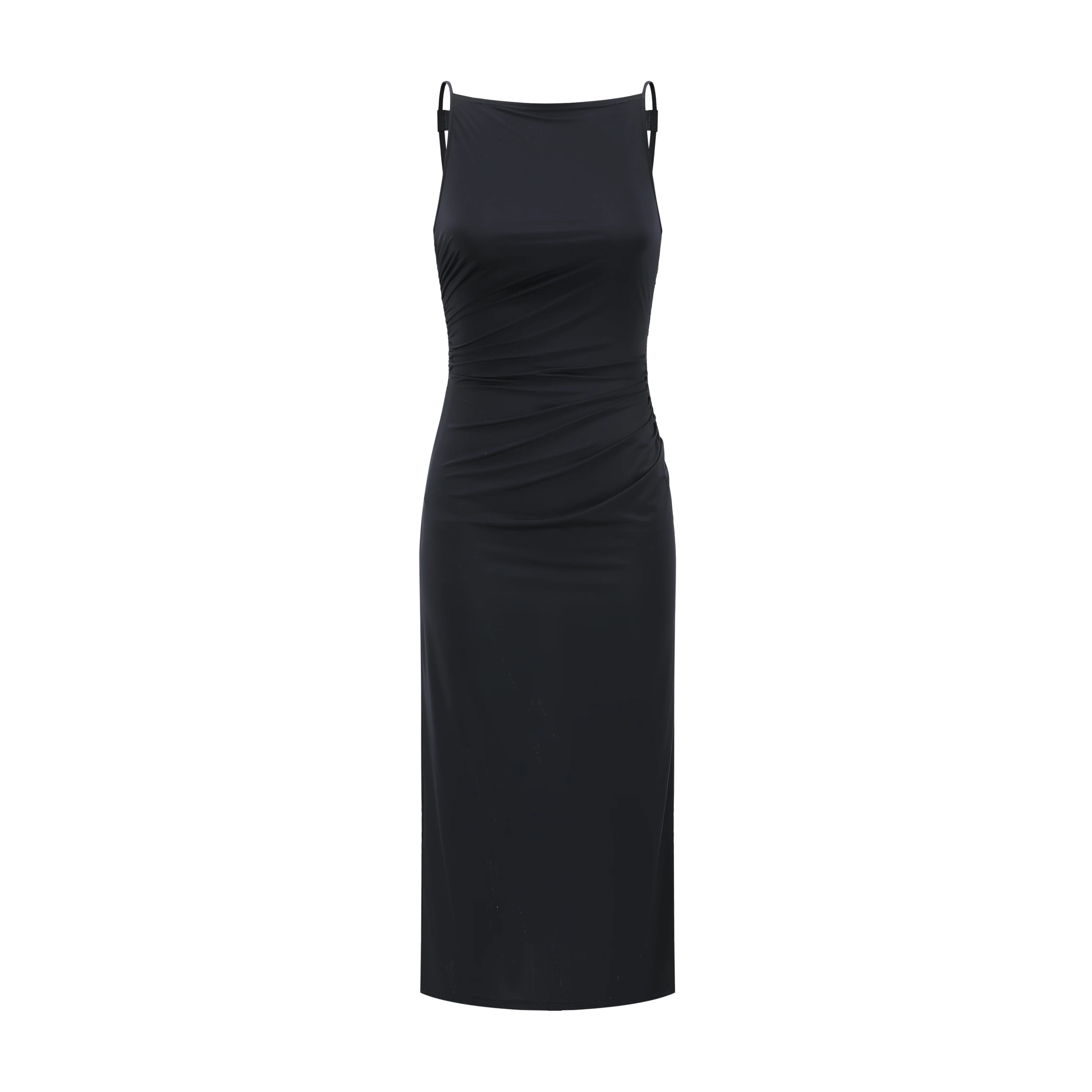 OUDE WAAG 25 Early Autumn One-shoulder pleated dress OW-OW-25PF-DS19P1BL900-HEI Black - Image 7