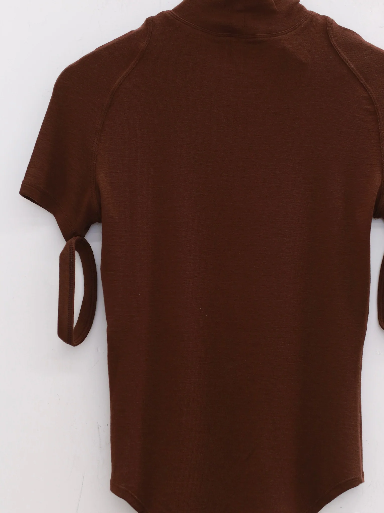 OUDE WAAG 25 Early Autumn Threaded High Neck T-shirt OW-OW-25PF-TP01T2BR450-HZ Red Brown (OW-25PF-TP01) - Image 3