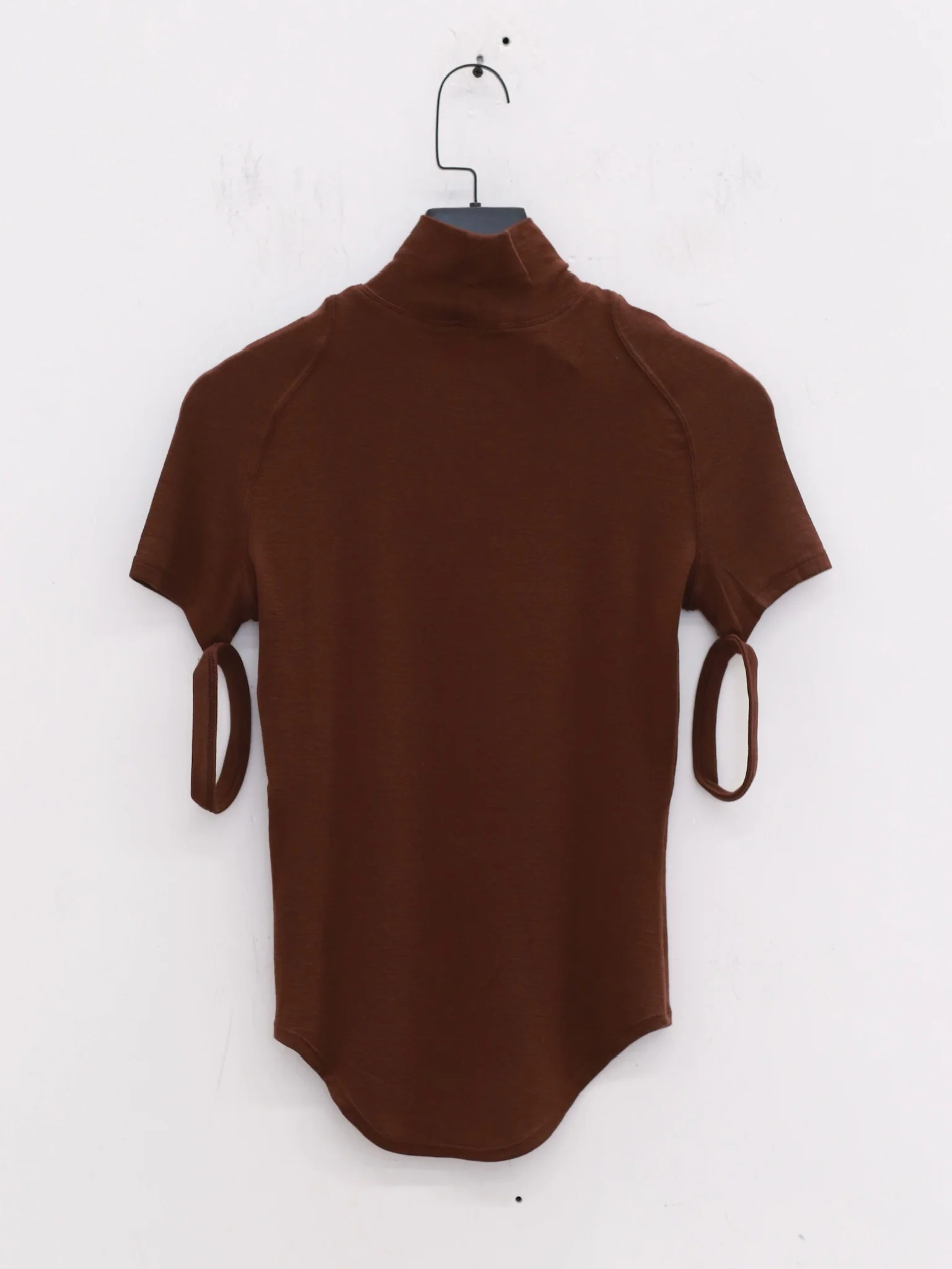 OUDE WAAG 25 Early Autumn Threaded High Neck T-shirt OW-OW-25PF-TP01T2BR450-HZ Red Brown (OW-25PF-TP01) - Image 4