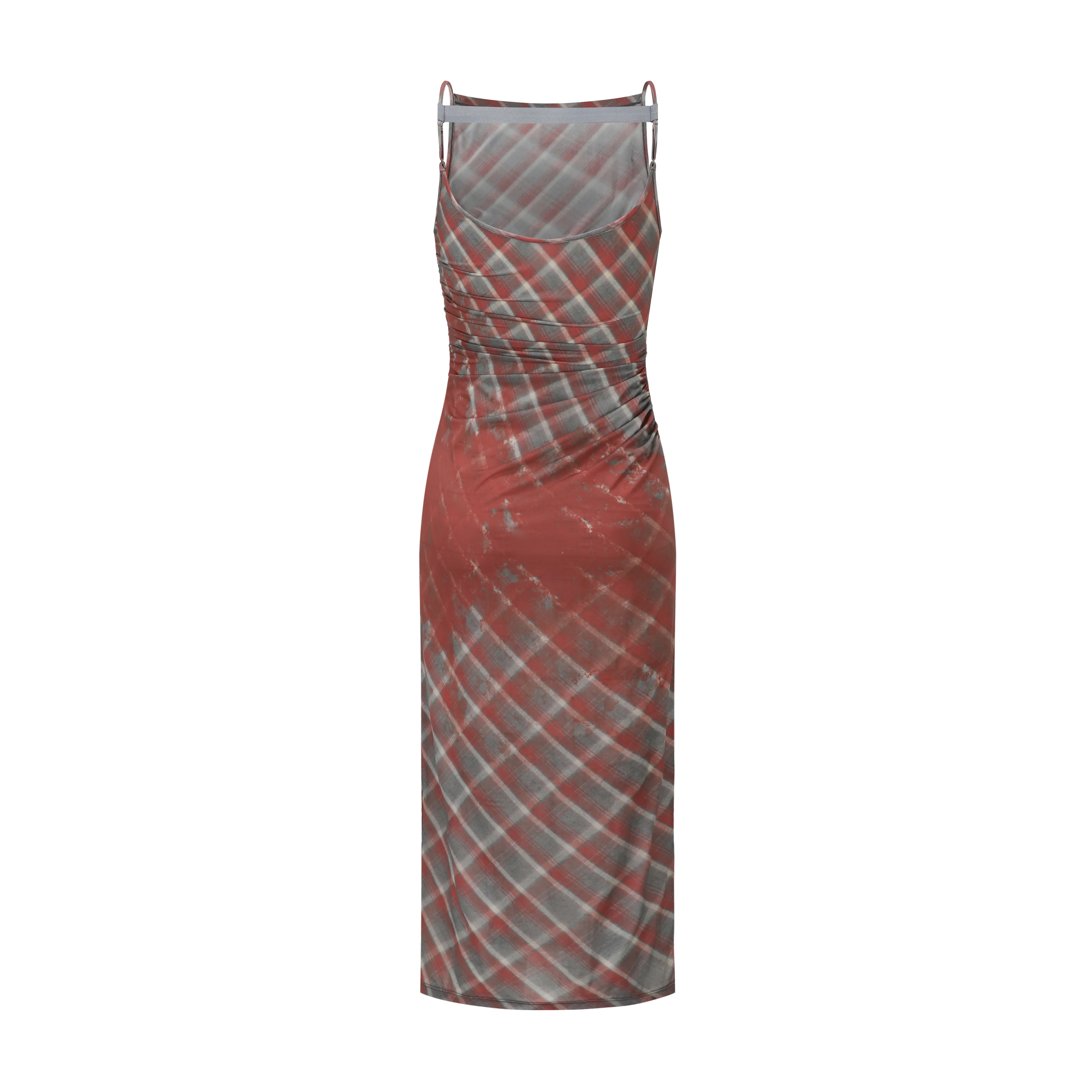 OUDE WAAG 25 Early Fall One-shoulder pleated dress OW-OW-25PF-DS19P2RE026-FLYH Powder blue print (OW-25PF-DS19) - Image 4