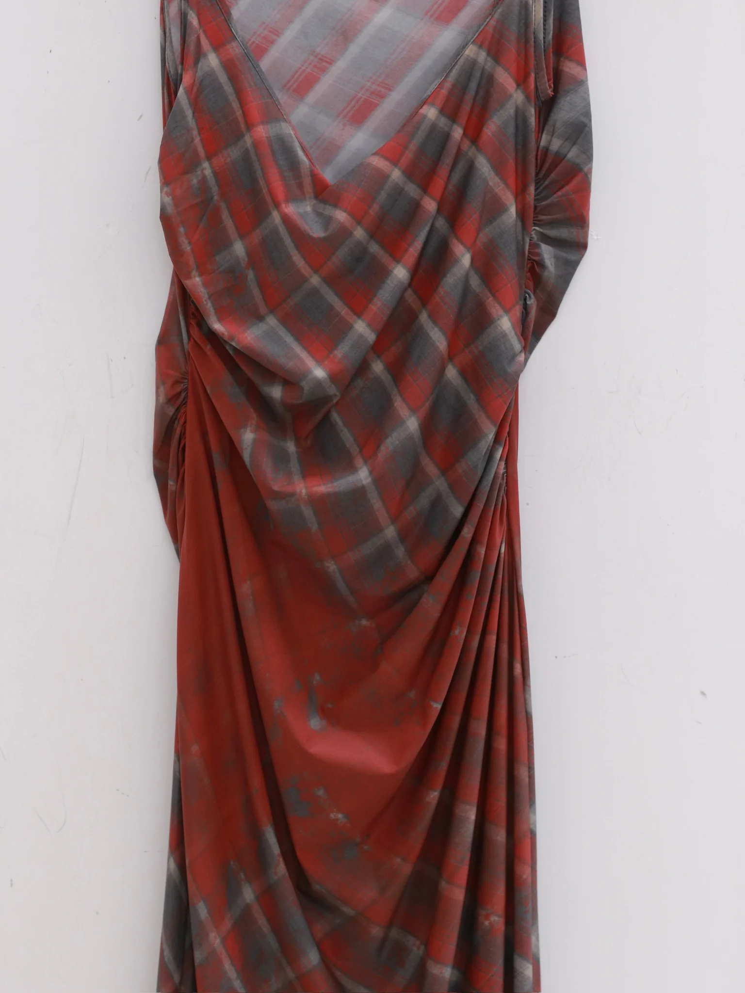 OUDE WAAG 25 Early Fall One-shoulder pleated dress OW-OW-25PF-DS19P2RE026-FLYH Powder blue print (OW-25PF-DS19) - Image 8