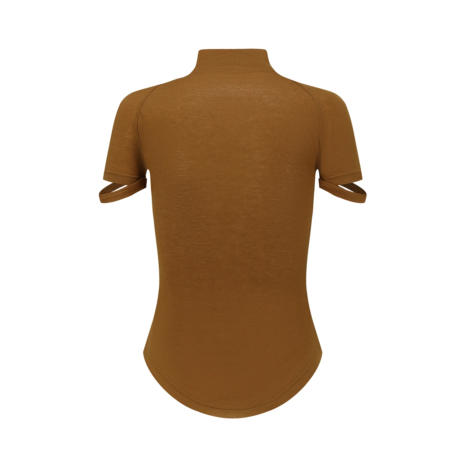OUDE WAAG 25 Early Fall Ribbed Mock Neck T-Shirt OW-OW-25PF-TP01T2YE430-JH Turmeric (OW-25PF-TP01) - Image 5