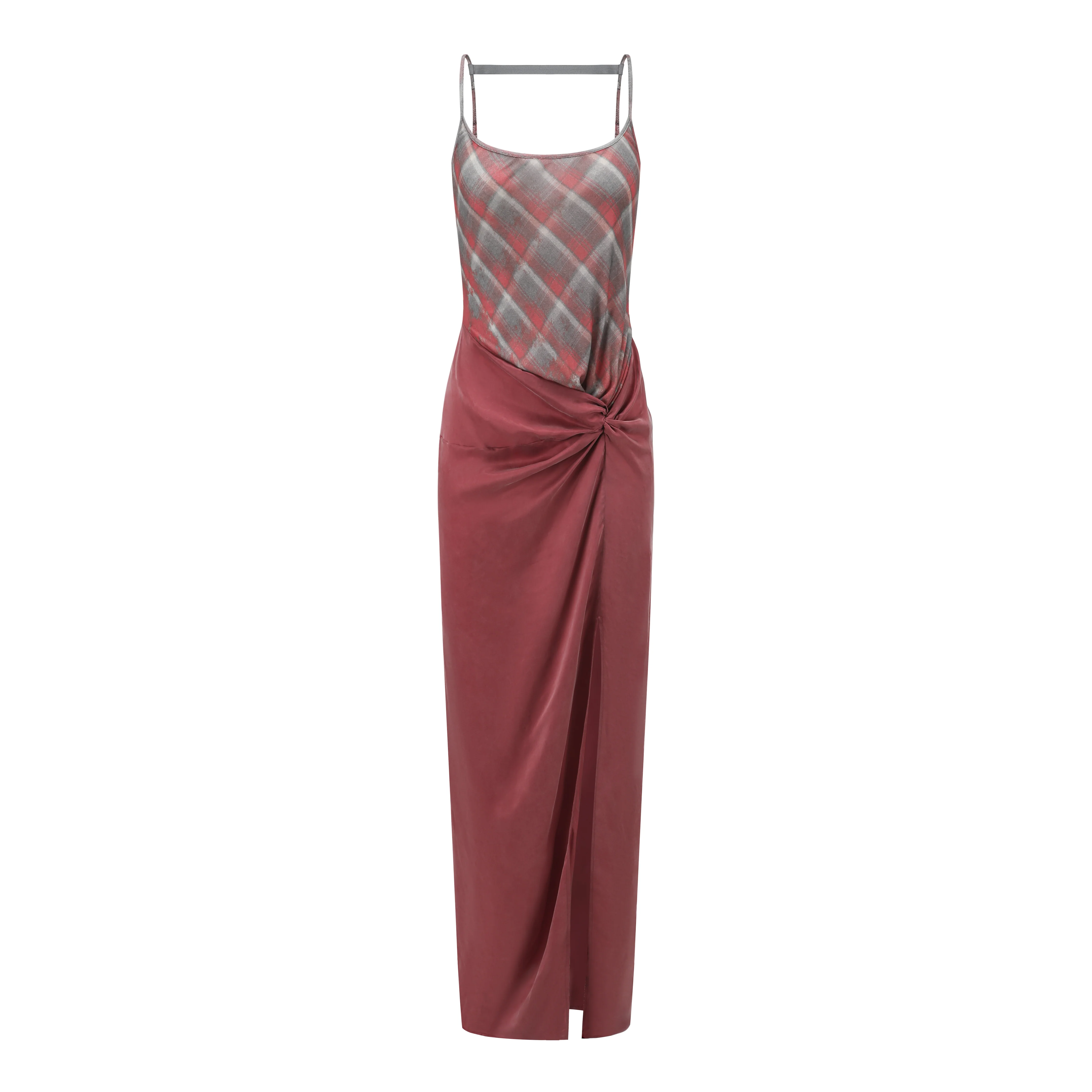 OUDE WAAG 25 Early Fall Spliced Knot Suspender Dress OW-OW-25PF-DS07C2RE026-FLYH Powder Blue Print (OW-25PF-DS07) - Image 3