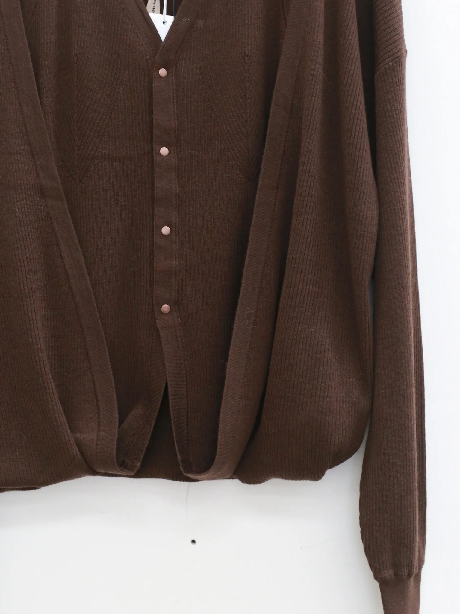 OUDE WAAG 25 Fall/Winter Faux Two-Piece Wool Knit Cardigan OW-OW-25AW-KT16W1BR440-KF Coffee Brown - Image 8