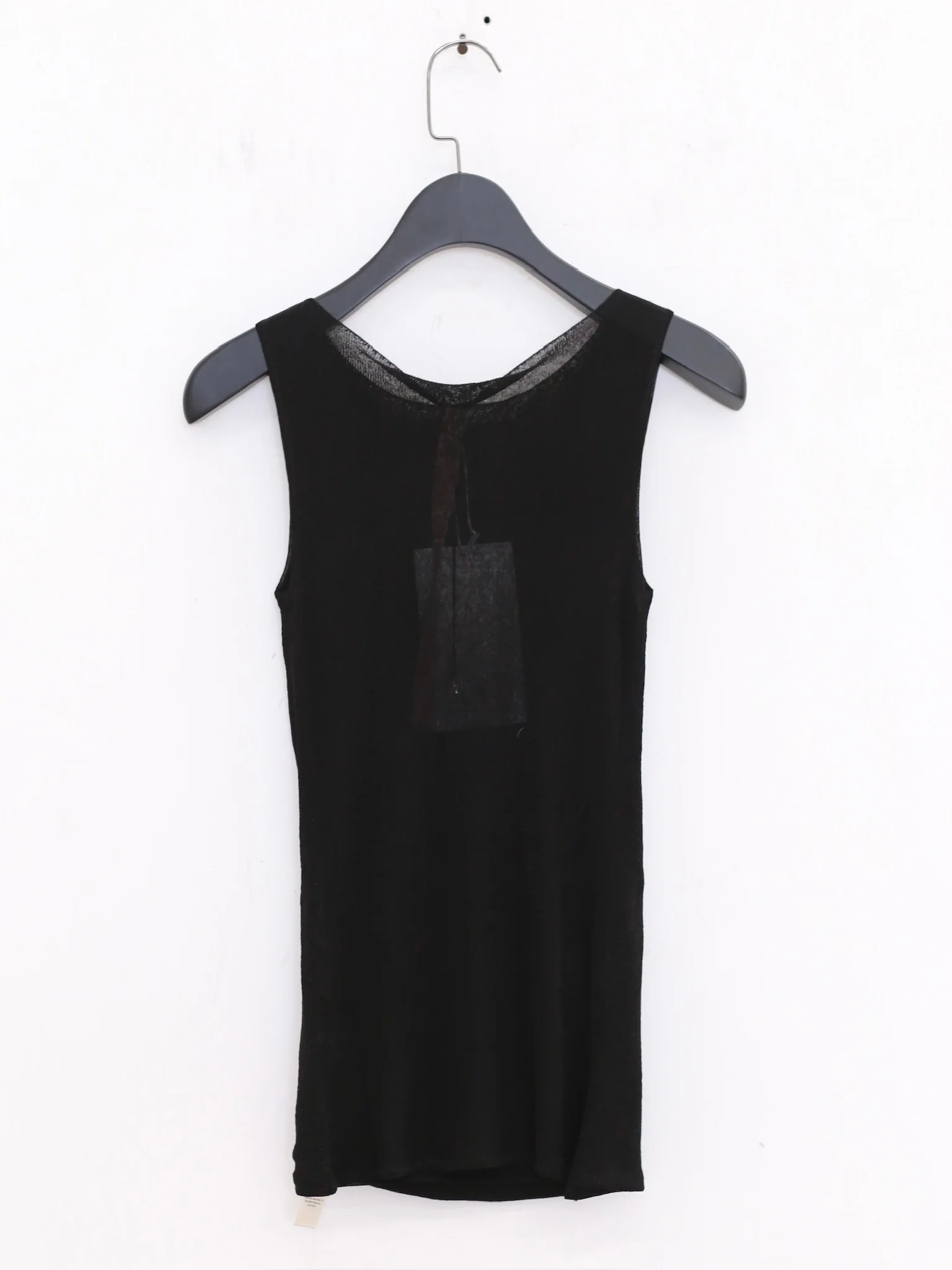 OUDE WAAG 25 Spring/Summer Fake Two-Piece Shiny Silk Knit Top OW-OW-25SS-KT12V1BL900-HEI Black OW-25SS-KT12 - Image 4