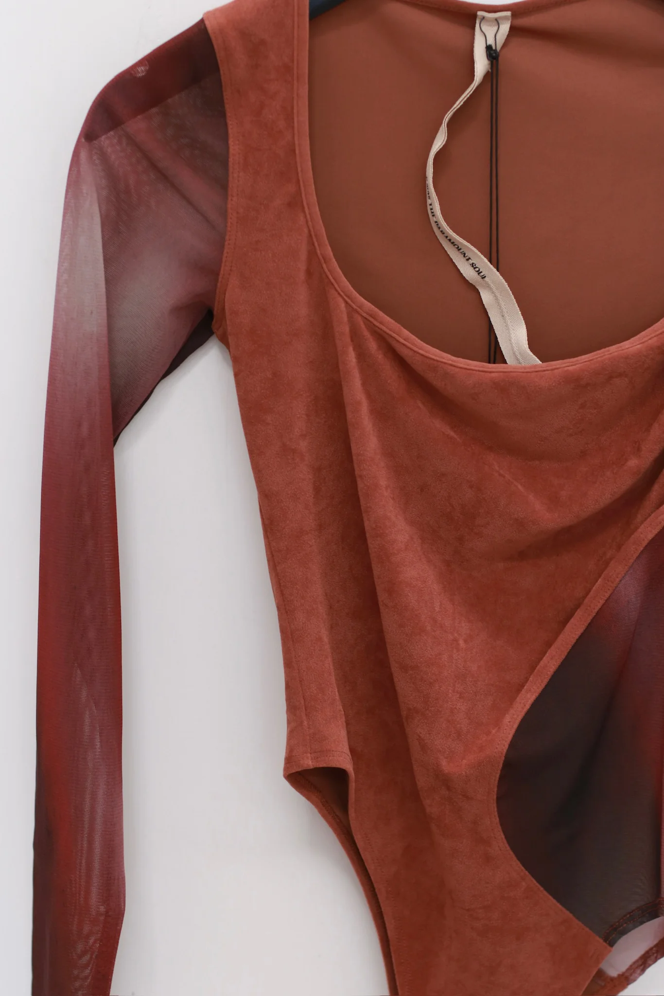 OUDE WAAG 25 Spring/Summer Velvet Splicing Printed Bodysuit OW-OW-25SS-BD09P2RE289-HHHYH Red, gray and black print OW-25SS-BD09P2BU061 - Image 2