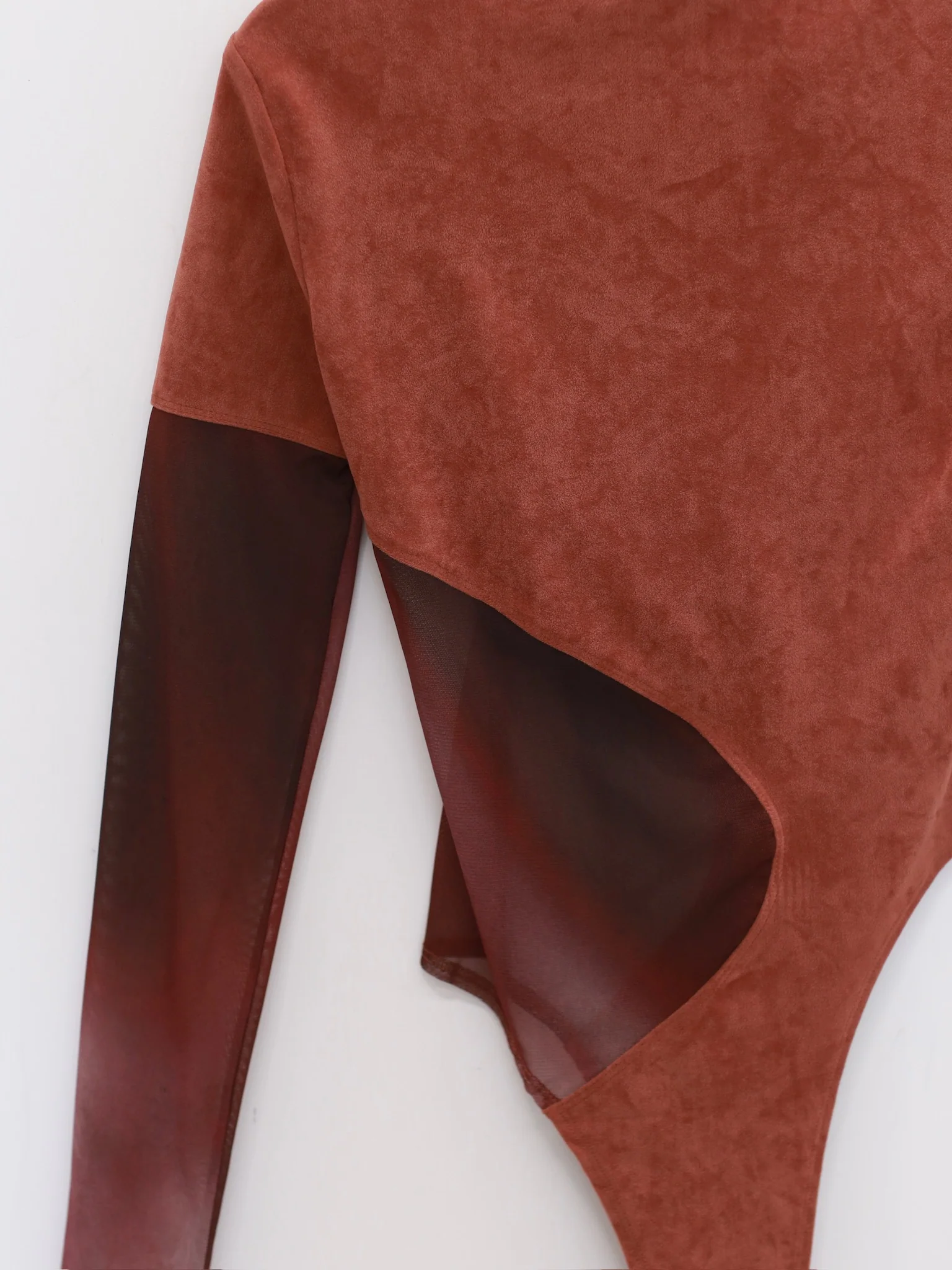 OUDE WAAG 25 Spring/Summer Velvet Splicing Printed Bodysuit OW-OW-25SS-BD09P2RE289-HHHYH Red, gray and black print OW-25SS-BD09P2BU061 - Image 3