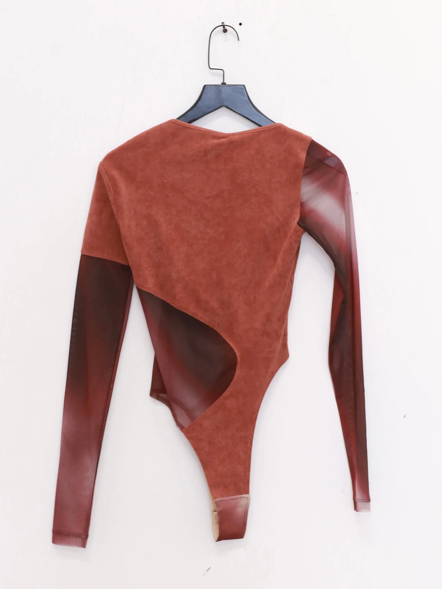 OUDE WAAG 25 Spring/Summer Velvet Splicing Printed Bodysuit OW-OW-25SS-BD09P2RE289-HHHYH Red, gray and black print OW-25SS-BD09P2BU061 - Image 4
