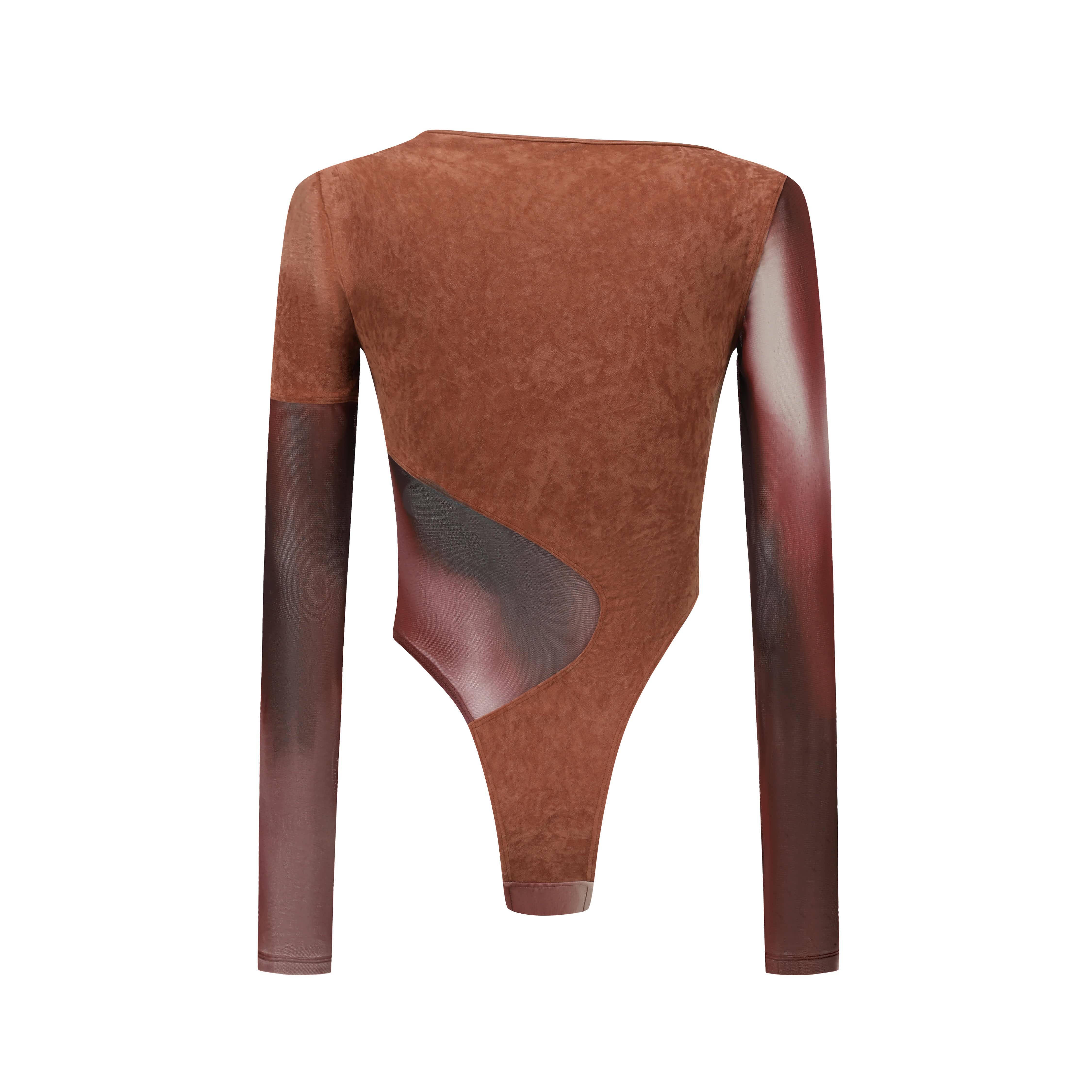 OUDE WAAG 25 Spring/Summer Velvet Splicing Printed Bodysuit OW-OW-25SS-BD09P2RE289-HHHYH Red, gray and black print OW-25SS-BD09P2BU061 - Image 6