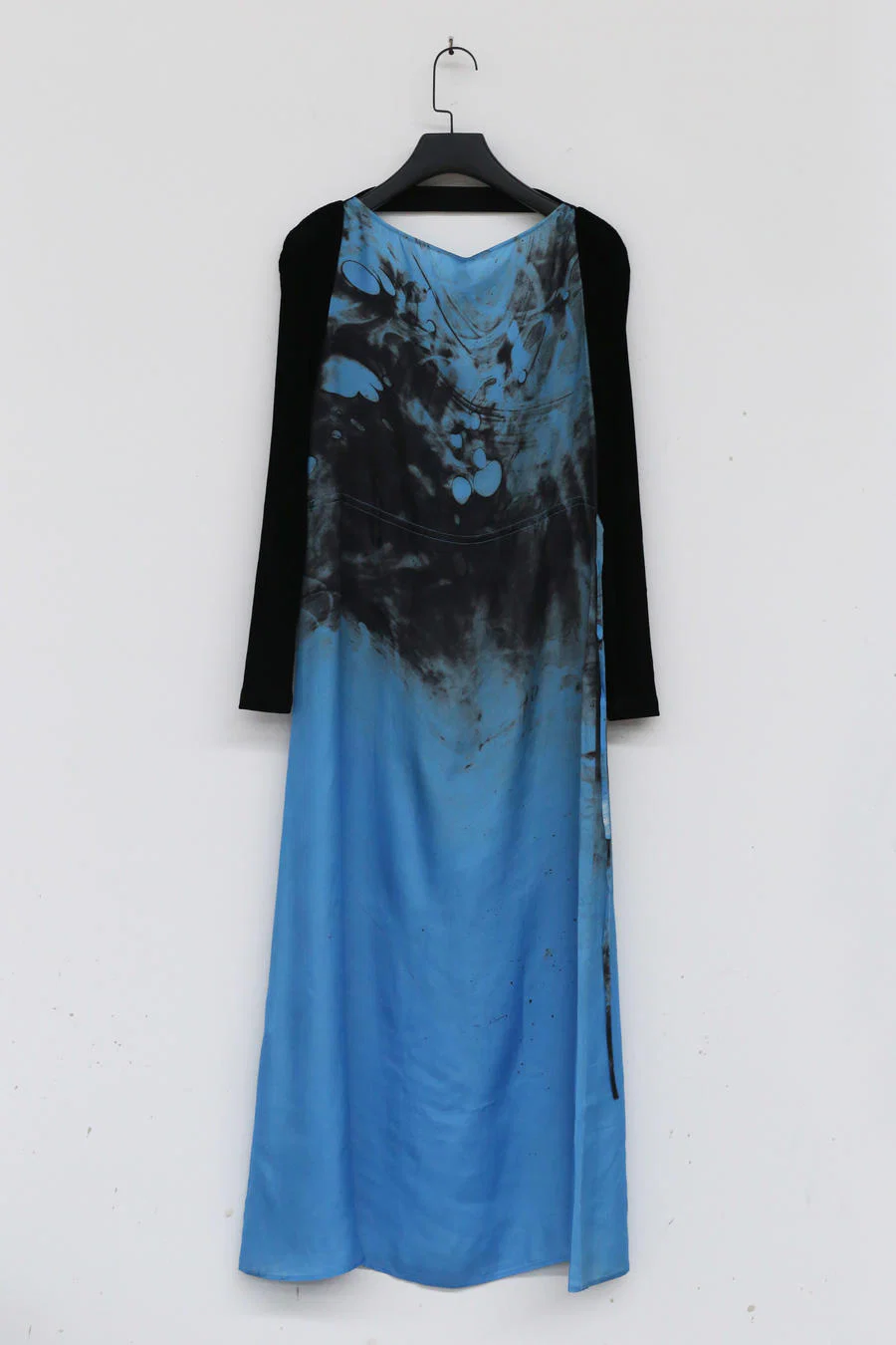 OUDE WAAG Classic Sleeve Tie Dress OW-21AW-DS08 Blue and Black - Image 7