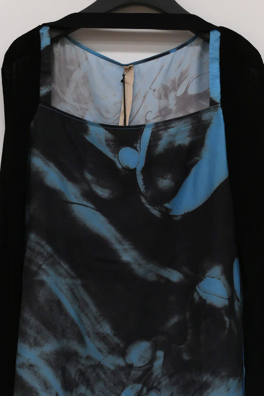 OUDE WAAG Classic Sleeve Tie Dress OW-21AW-DS08 Blue and Black - Image 8