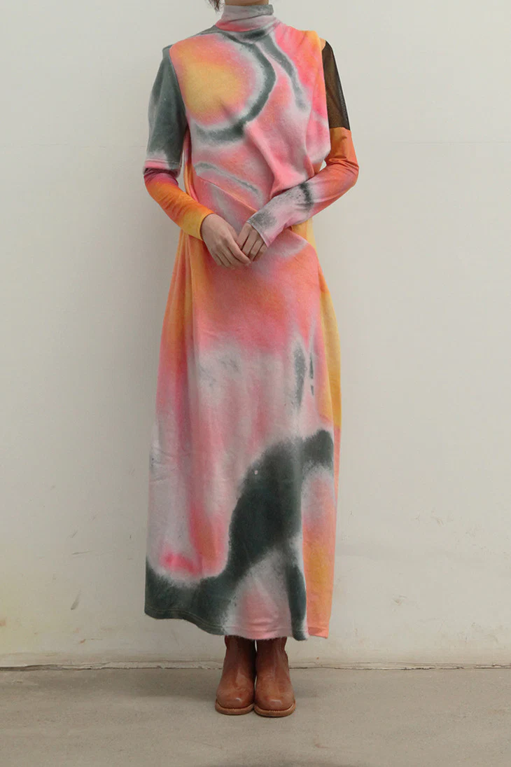 OUDE WAAG cut asymmetric wool dress OW-20AW-DS01OR33 POW0017 - Image 2
