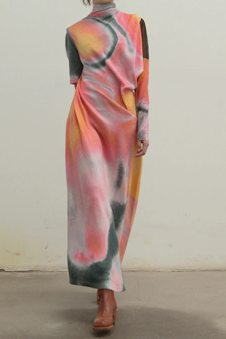 OUDE WAAG cut asymmetric wool dress OW-20AW-DS01OR33 POW0017 - Image 3
