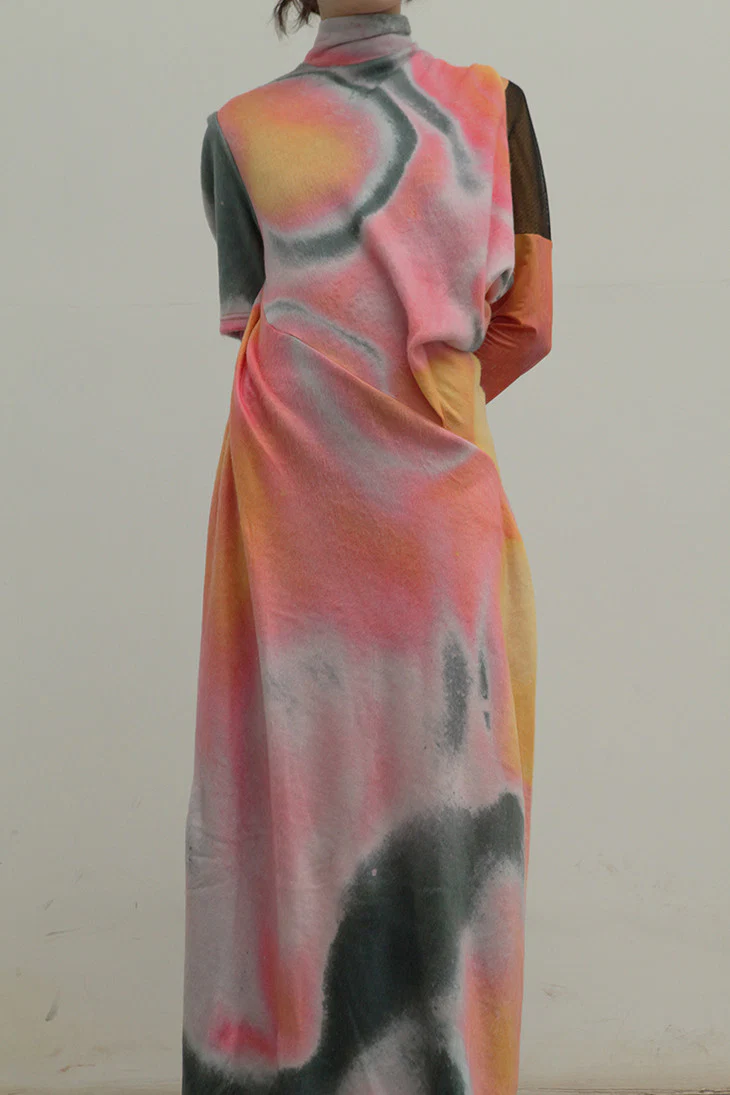 OUDE WAAG cut asymmetric wool dress OW-20AW-DS01OR33 POW0017 - Image 5