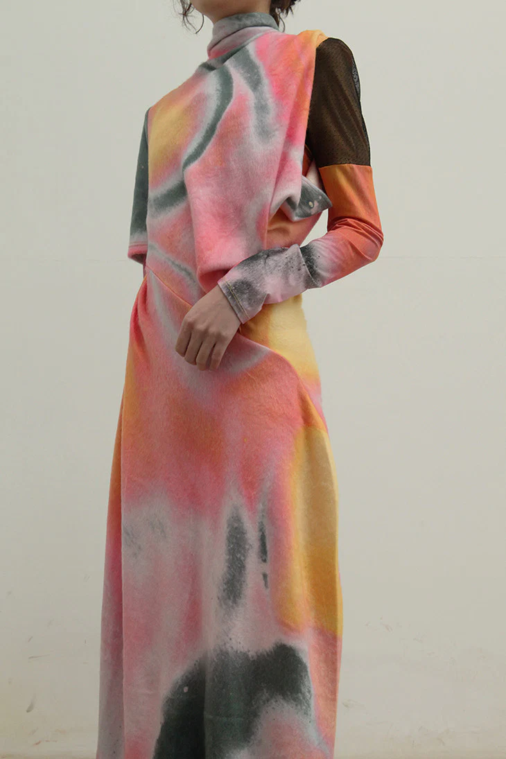 OUDE WAAG cut asymmetric wool dress OW-20AW-DS01OR33 POW0017 - Image 6