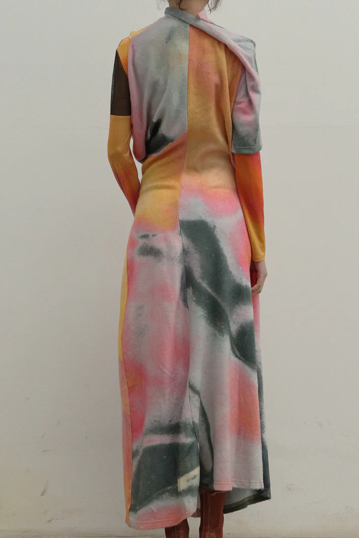 OUDE WAAG cut asymmetric wool dress OW-20AW-DS01OR33 POW0017 - Image 7