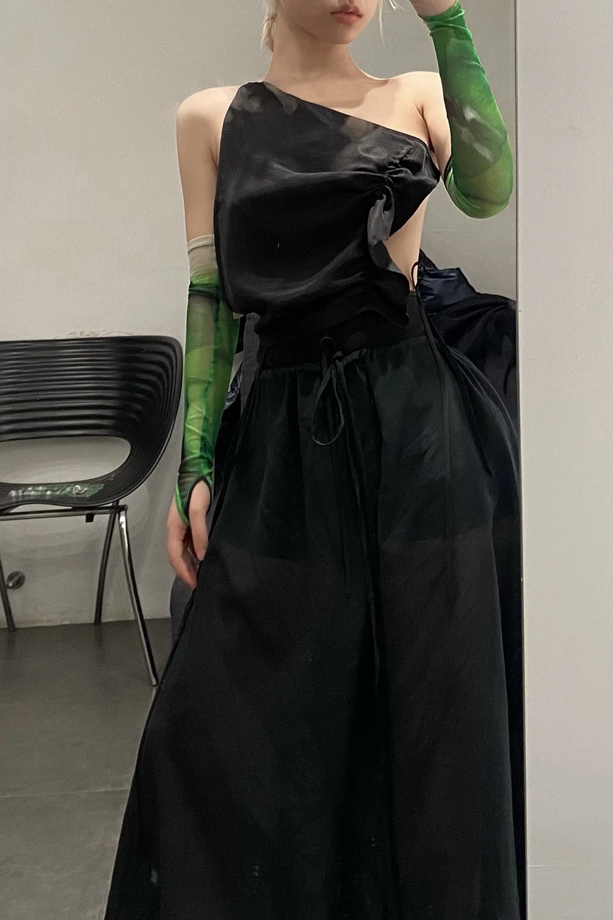 OUDE WAAG fake two-piece drawstring skirt OW-20AW-SK05BL99 POW006 - Image 11