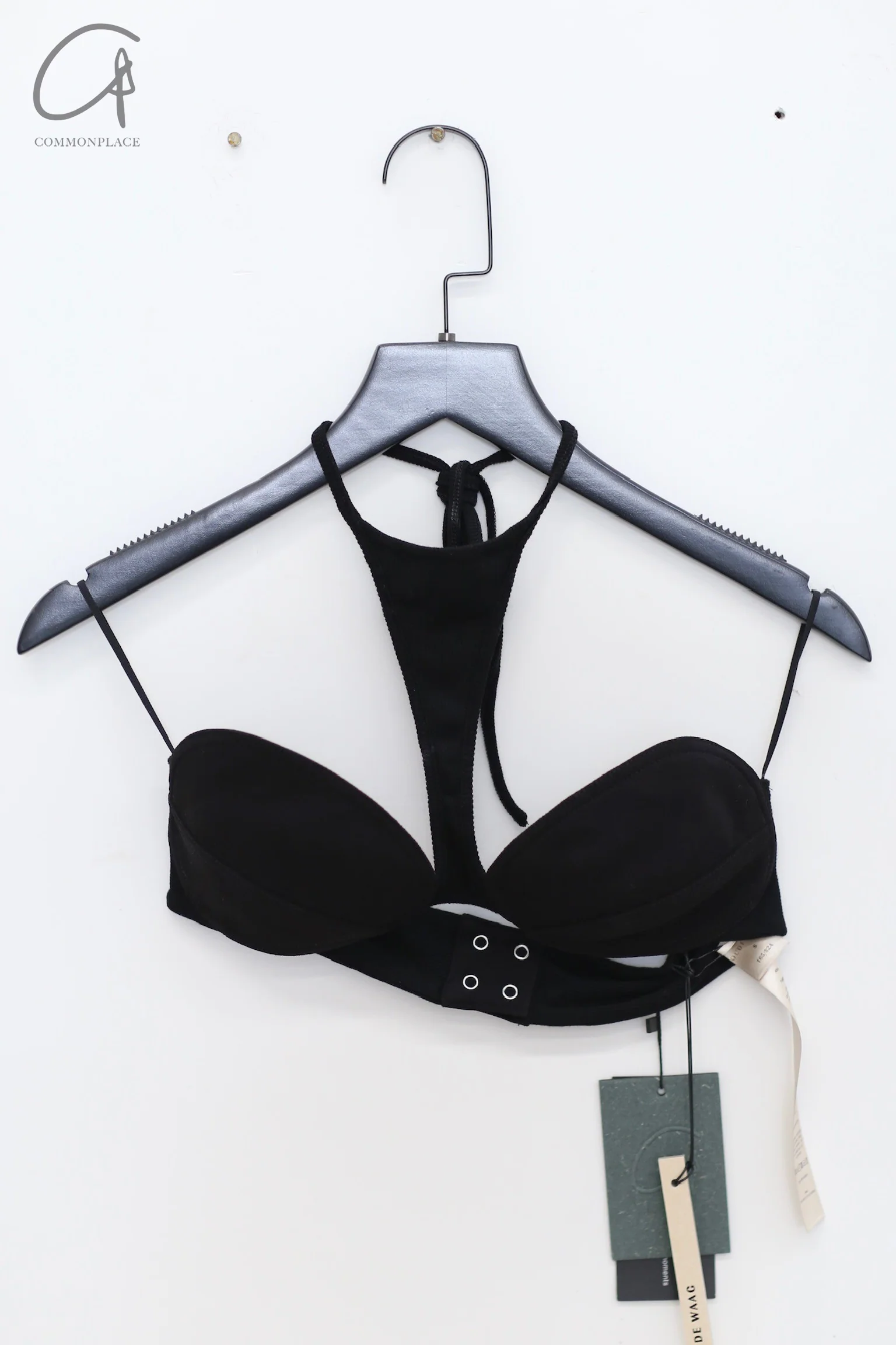 OUDE WAAG 24 Spring/Summer AS08 Series Halter Neck Shell Bra OW-OW-OW-24SS-AS08-HEI Black OW-24SS-AS08 - Image 3