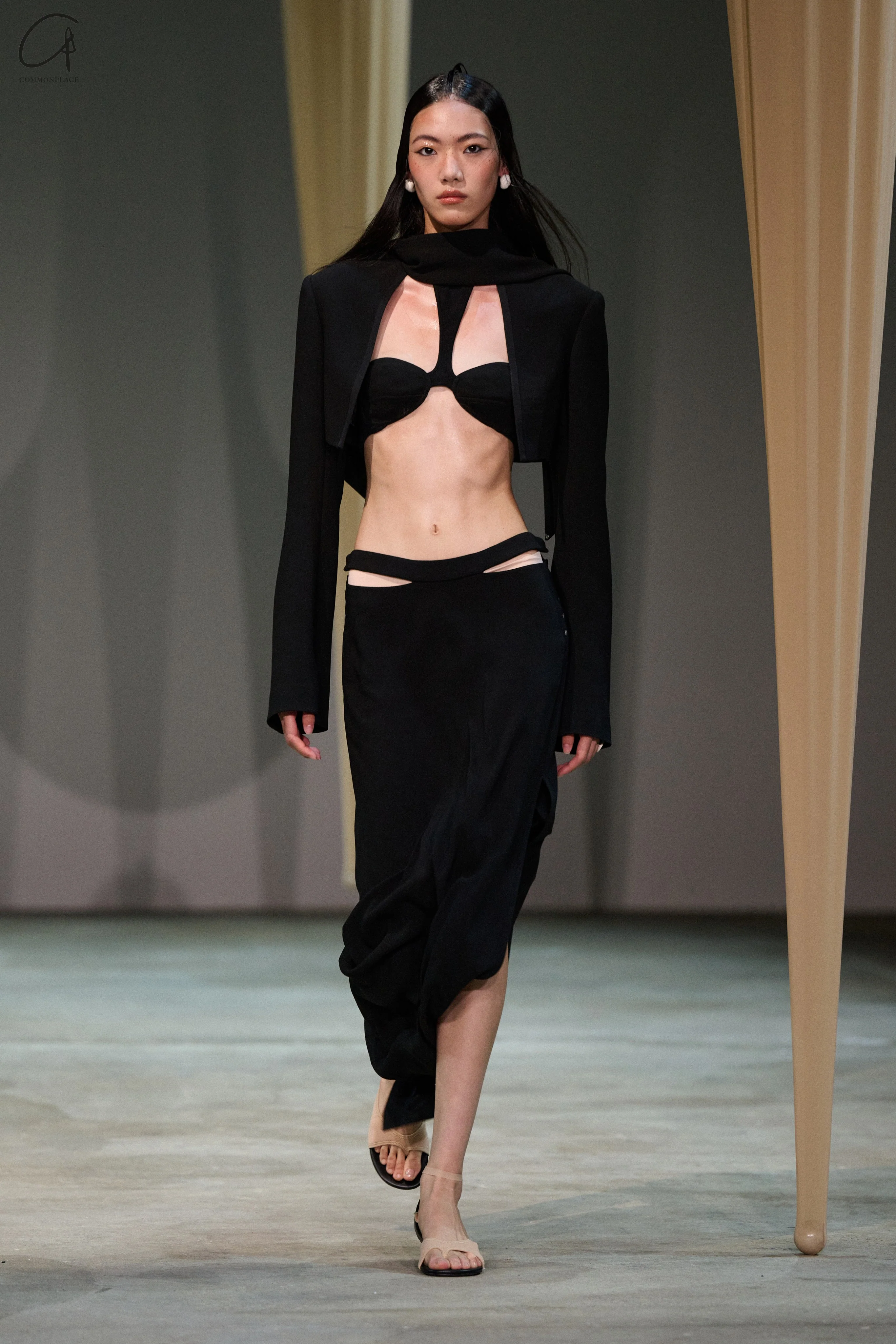 OUDE WAAG 24 Spring/Summer AS08 Series Halter Neck Shell Bra OW-OW-OW-24SS-AS08-HEI Black OW-24SS-AS08 - Image 6
