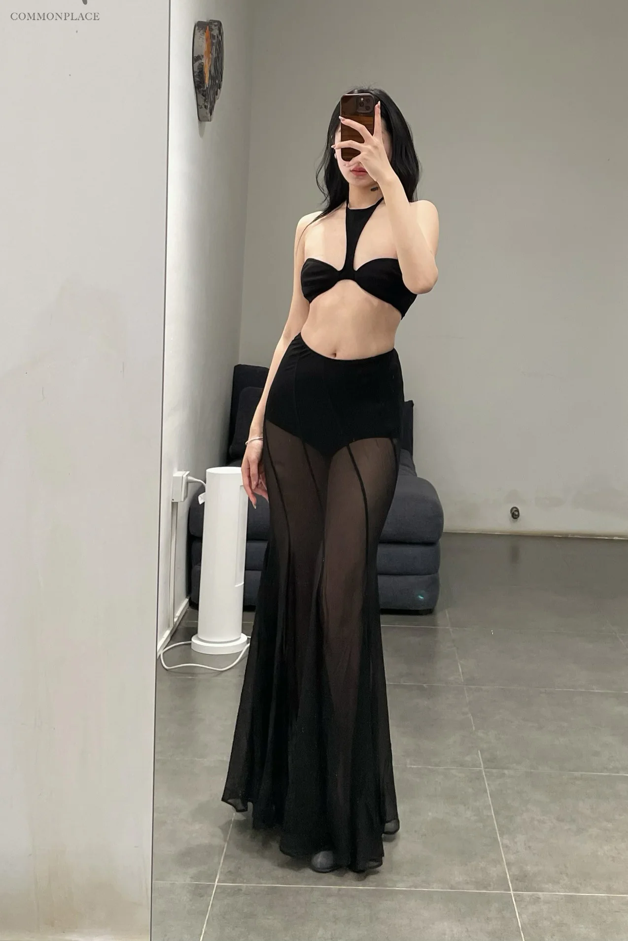 OUDE WAAG 24 Spring/Summer AS08 Series Halter Neck Shell Bra OW-OW-OW-24SS-AS08-HEI Black OW-24SS-AS08 - Image 8