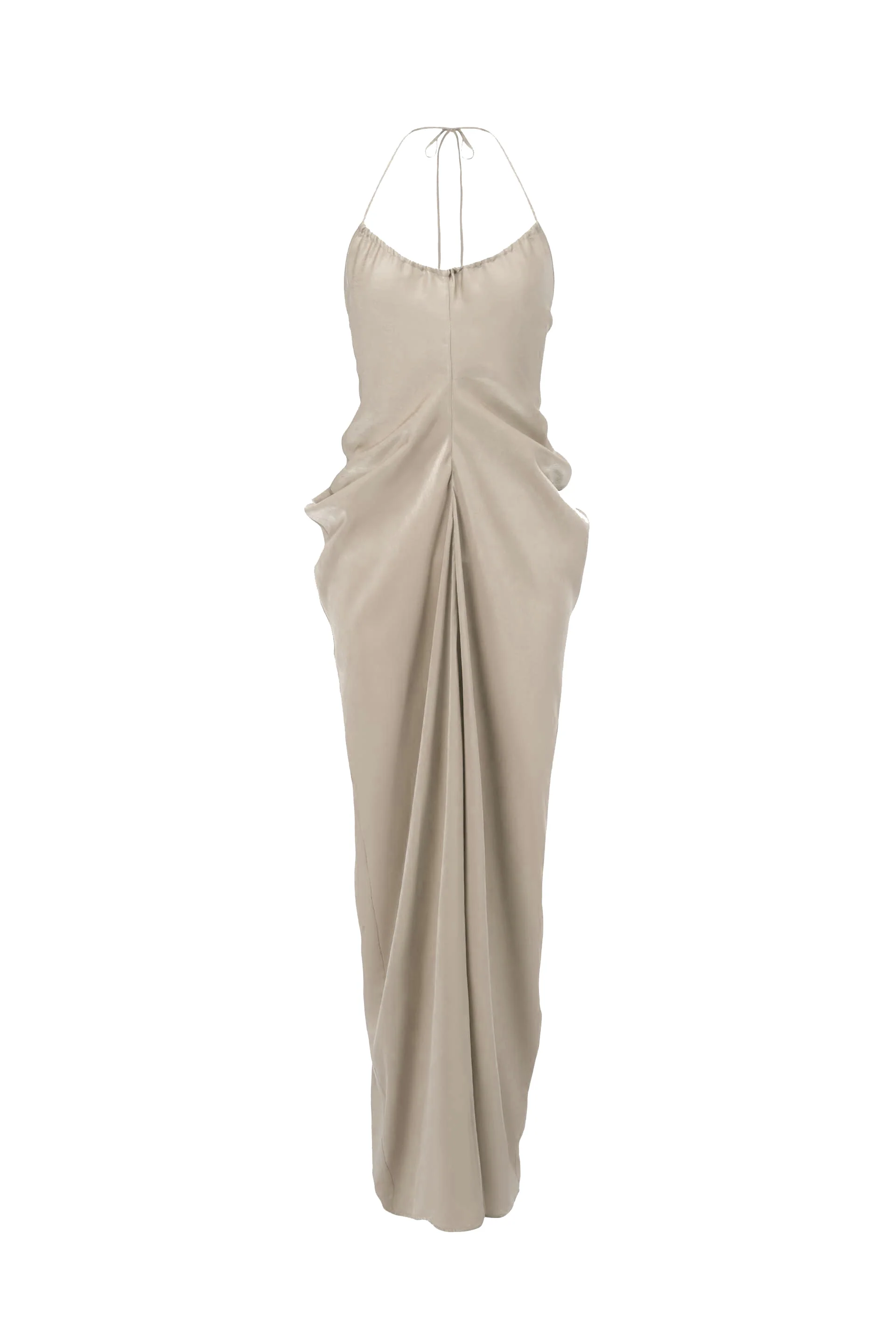 OUDE WAAG hanging halter dress OW-24SS-DS16-MIHUI beige gray - Image 2