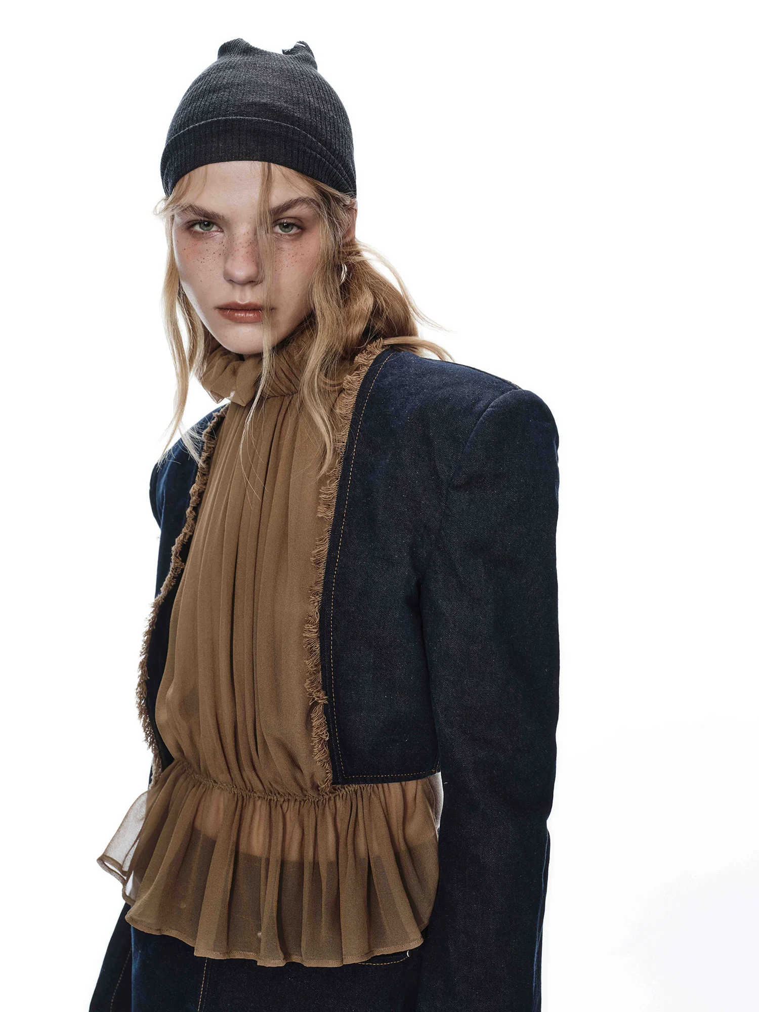 OUDE WAAG High-Neck Shirred Halter Vest OW-OW-25PF-TP03-KQ (YE420 Khaki) (OW-25SS-TP02 OW-25PF-TP03) - Image 14