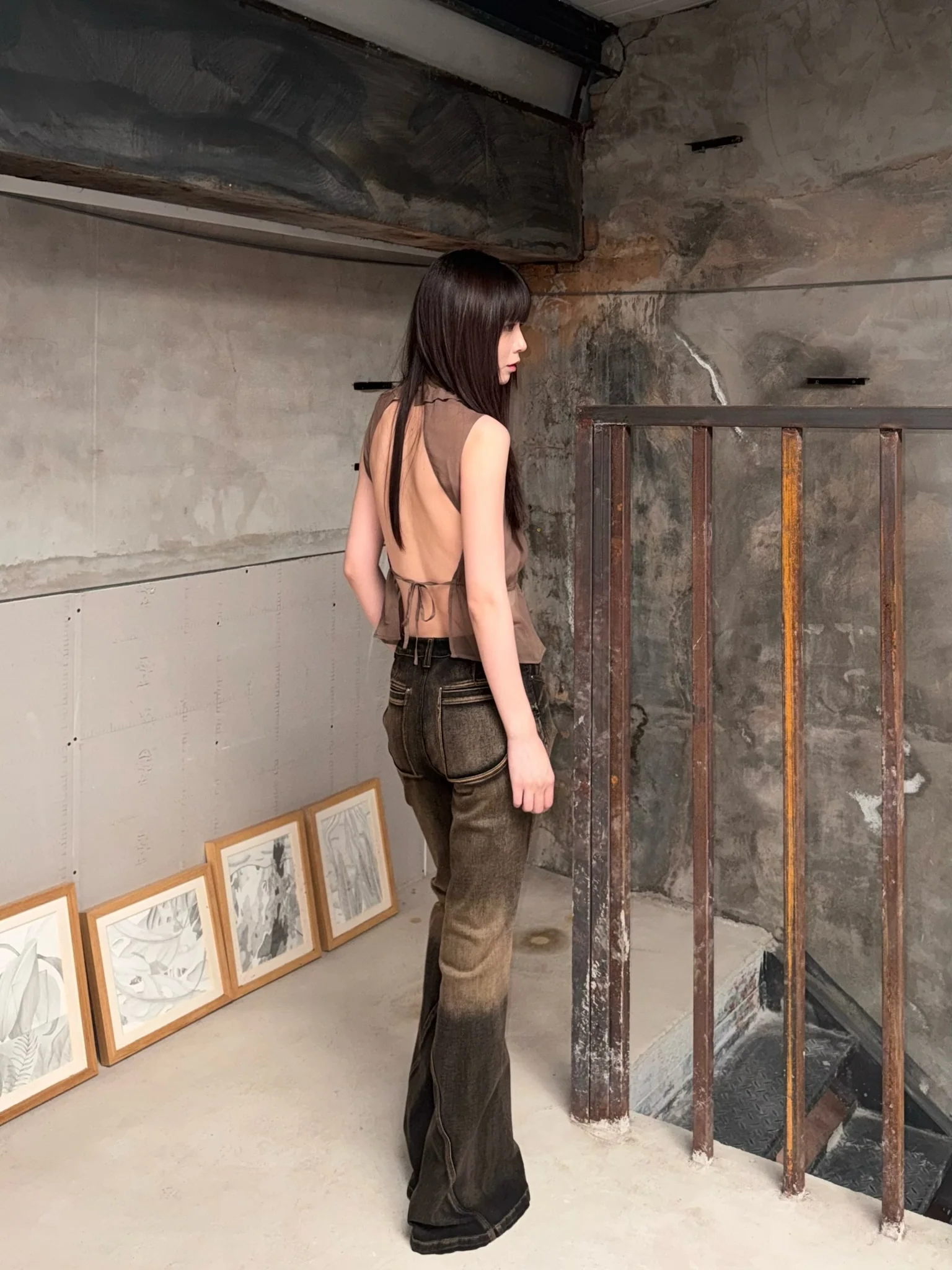 OUDE WAAG High-Neck Shirred Halter Vest OW-OW-25PF-TP03-KQ (YE420 Khaki) (OW-25SS-TP02 OW-25PF-TP03) - Image 20