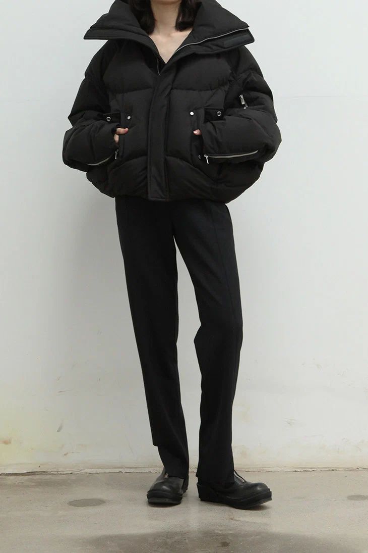 OUDE WAAG high-waist deconstructed straight-leg pants OW-20AW-PT05BL99 - Image 4
