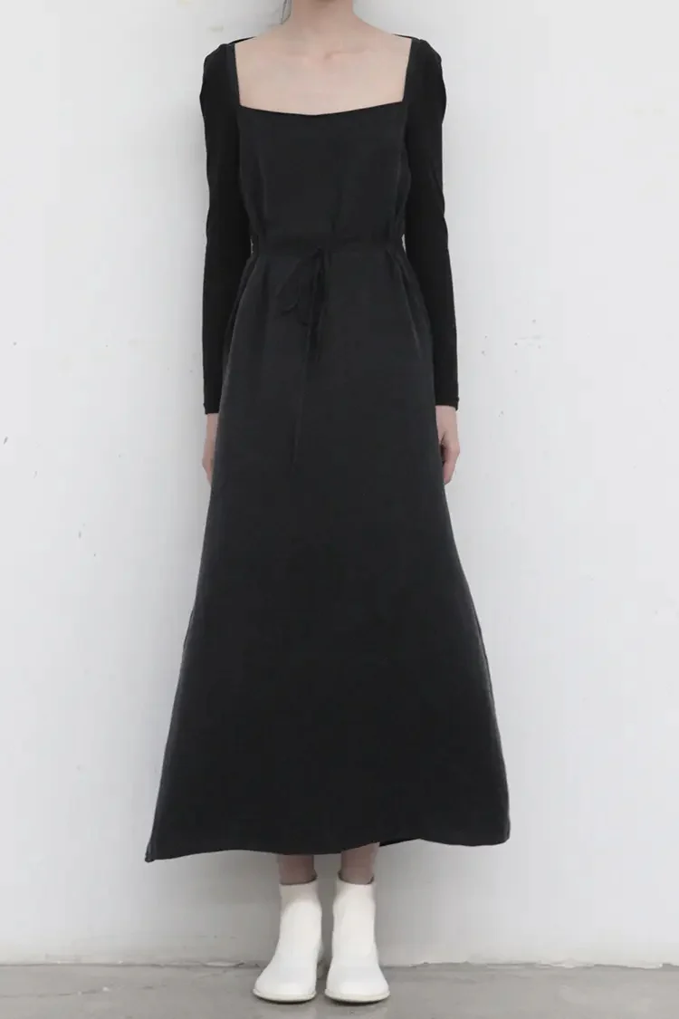 OUDE WAAG Knitted Sleeve Spliced Cupro Dress OW19AWDS04A - Image 2