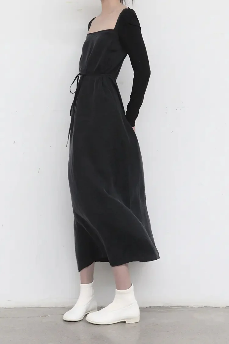 OUDE WAAG Knitted Sleeve Spliced Cupro Dress OW19AWDS04A - Image 3