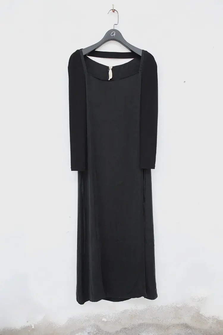 OUDE WAAG Knitted Sleeve Spliced Cupro Dress OW19AWDS04A - Image 4