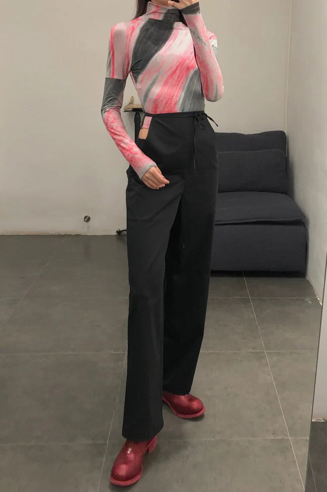 OUDE WAAG OW19AWTP07 Printed high neck knit top with crotch bottoming POW1000 - Image 4