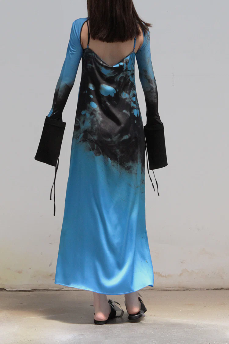 OUDE WAAG Spliced Raglan Free Drawstring High Stretch Sleeves Series OW-OW-21AW-AAS20BU069-LAN Blue No Kink POW15 - Image 10