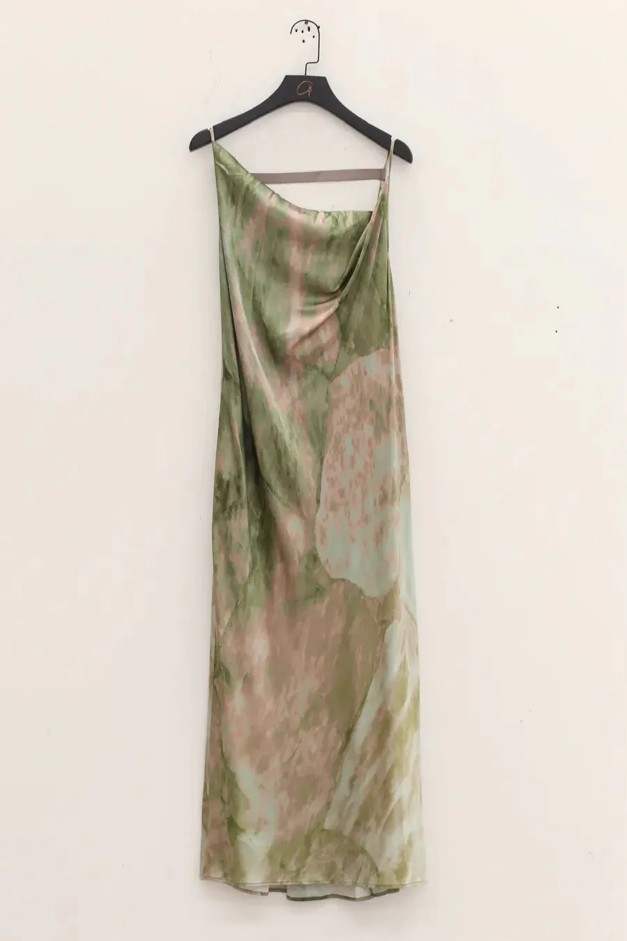 OUDE WAAG Swing Neck Open Back Print Dress OW-23AW-DS05P2GR052 Green Pink Print (OW-23AW-DS05) - Image 4