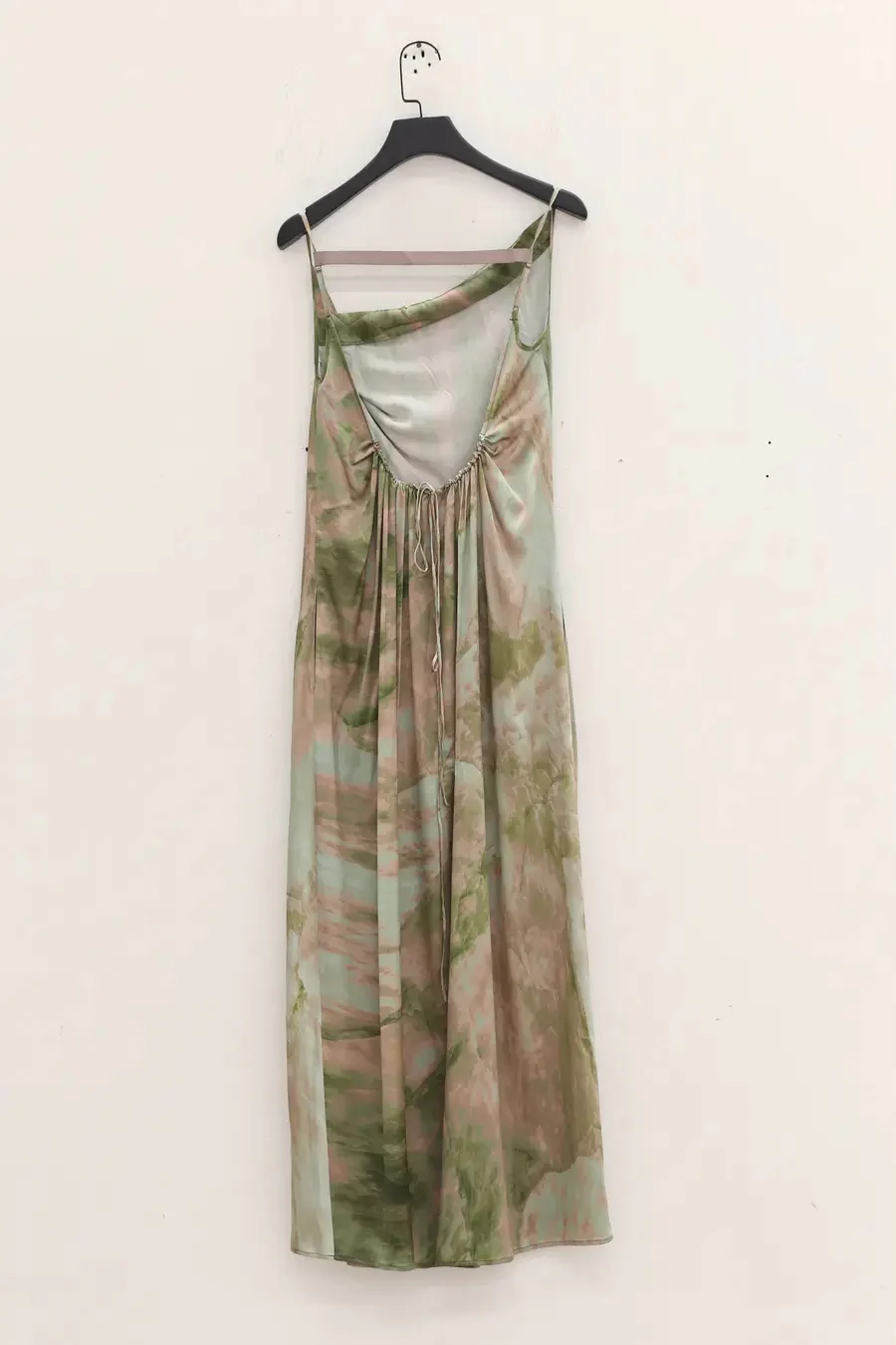 OUDE WAAG Swing Neck Open Back Print Dress OW-23AW-DS05P2GR052 Green Pink Print (OW-23AW-DS05) - Image 7