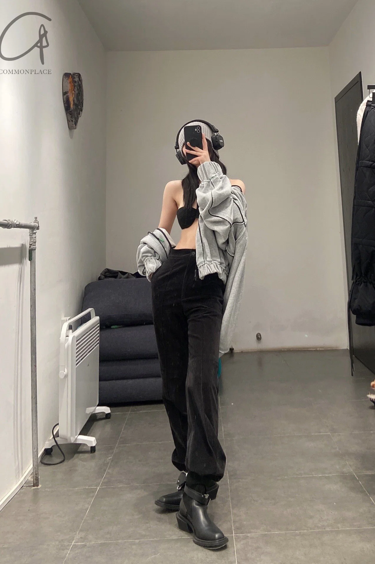 OUDE WAAG Velvet Loose Flare Pants OW-21AW-PT03 Black - Image 19