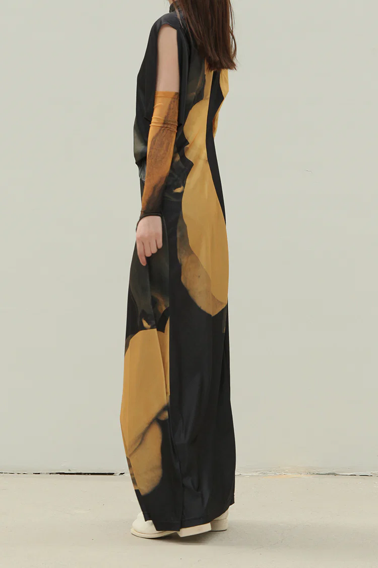 Oude waag vertical cut printed dress ow-21ss-ds06or33 - Image 5