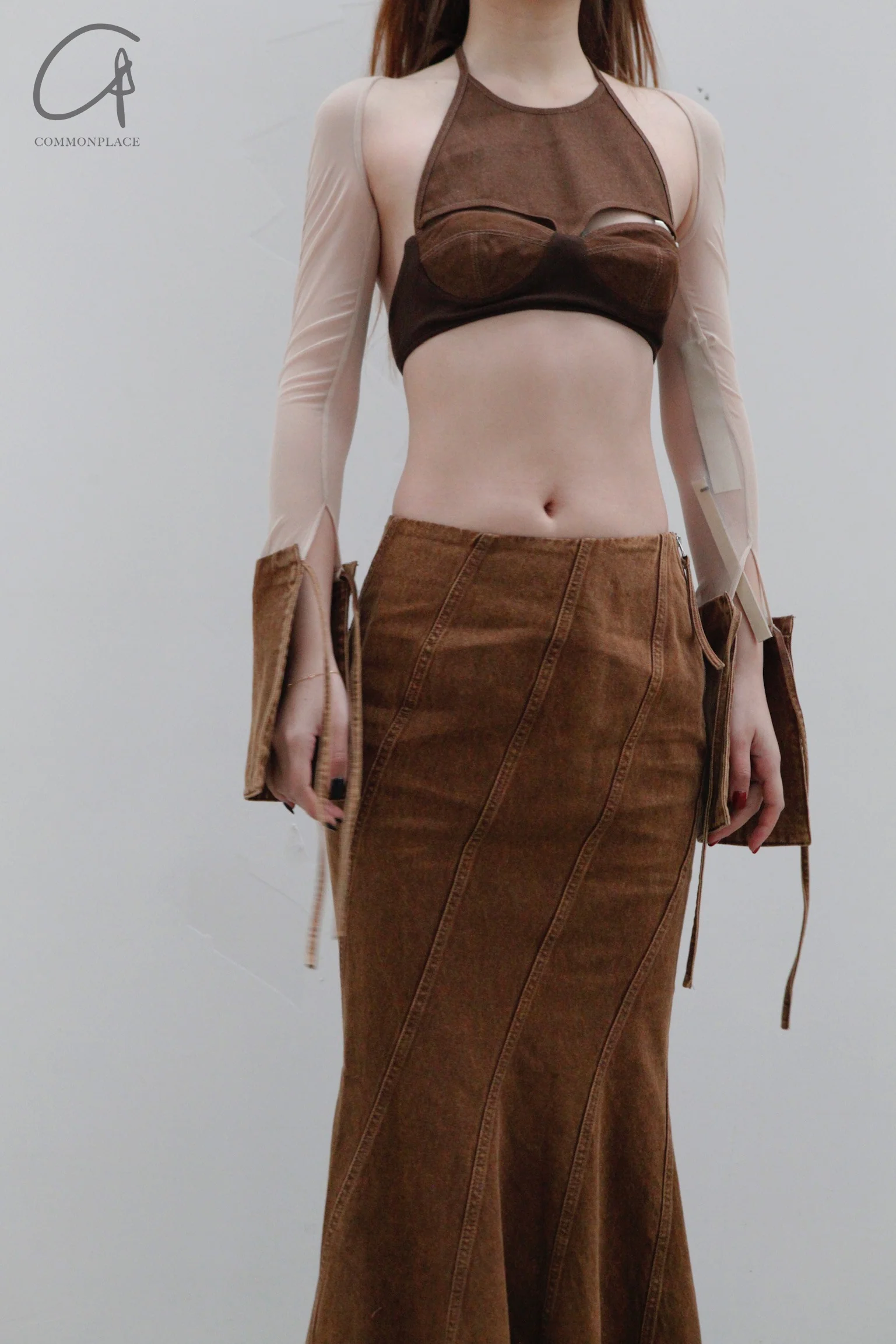 OUDE WAAG Washing Denim Fish Tail Skirt OW-23SS-SK04 reddish brown - Image 18