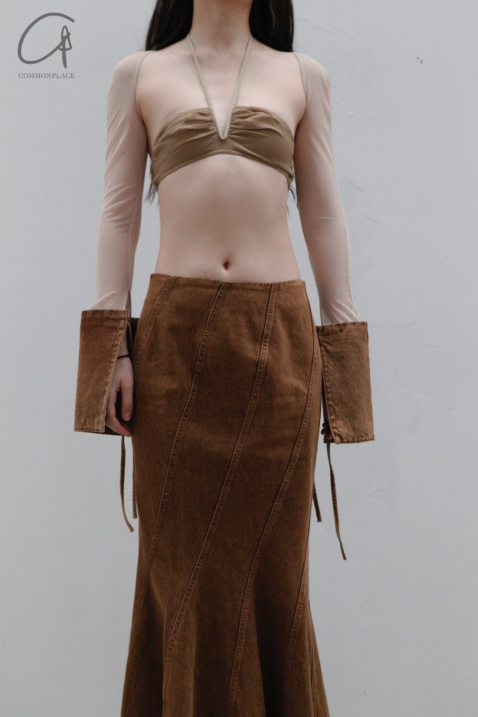 OUDE WAAG Washing Denim Fish Tail Skirt OW-23SS-SK04 reddish brown - Image 28