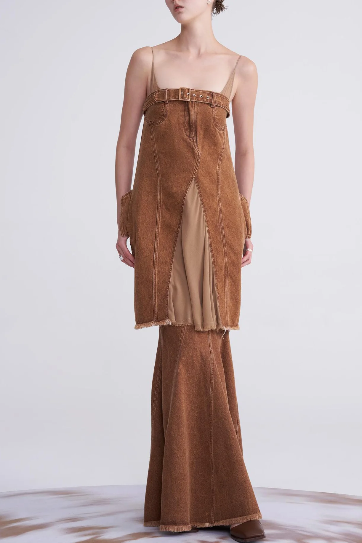 OUDE WAAG Washing Denim Fish Tail Skirt OW-23SS-SK04 reddish brown - Image 3