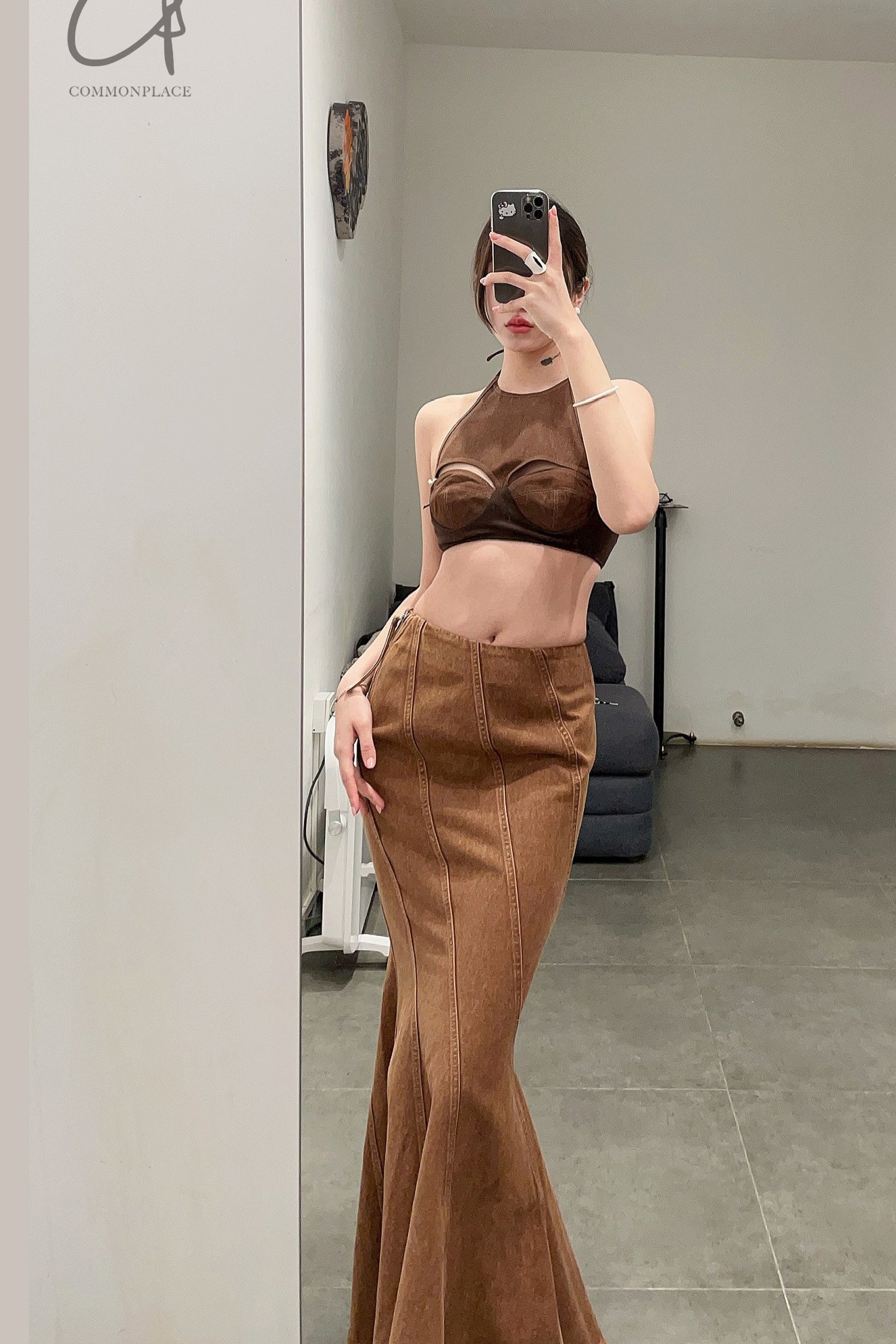 OUDE WAAG Washing Denim Fish Tail Skirt OW-23SS-SK04 reddish brown - Image 30
