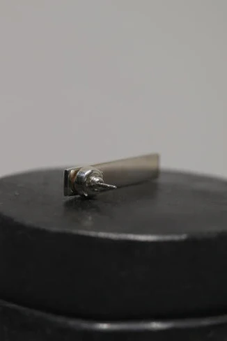 Parts of Four tablet earrings 0.2 CT, King Kong slate, 34mm 1035-7-PA+DIA PPOF5 - Image 4