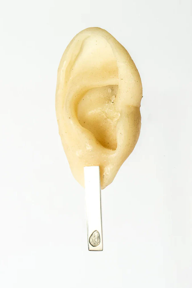 Parts of Four tablet earrings 0.2 CT, King Kong slate, 34mm 1035-7-PA+DIA PPOF5 - Image 6