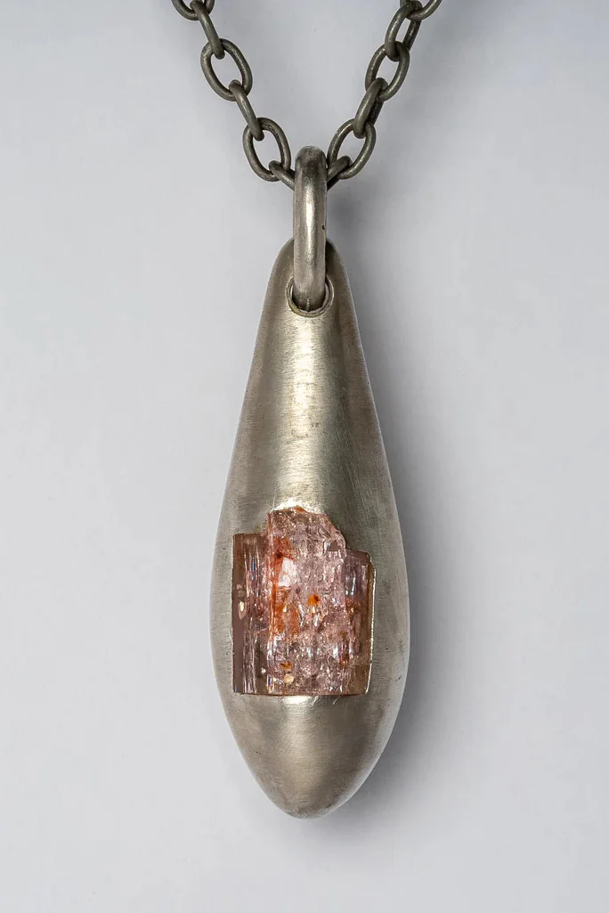 Parts of Four Zambian Topaz Amulet Necklace C-201-DA+TOZ PPOF8 - Image 4