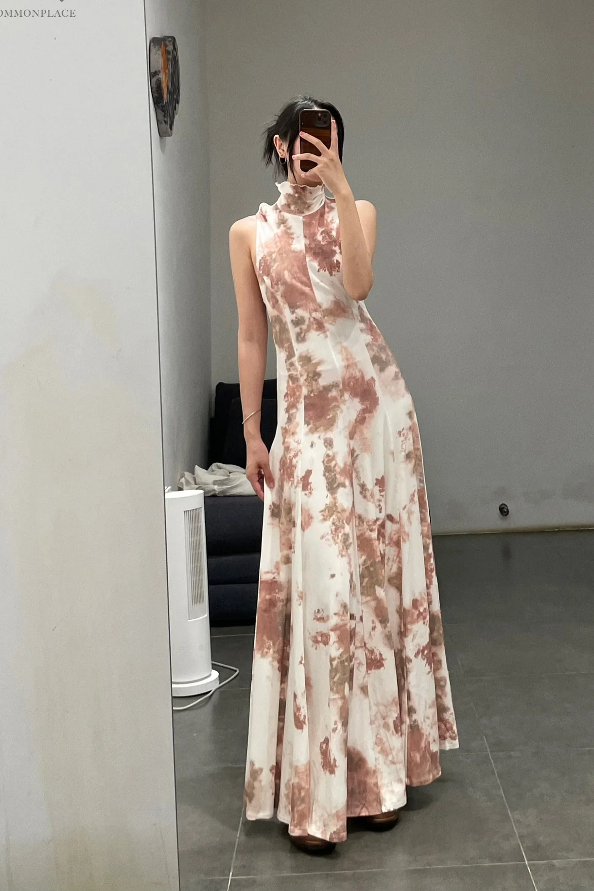 Peng Tai 24 Autumn and Winter Printed Backless Floral Long Dress PT-PTW24C05-1 - Image 14